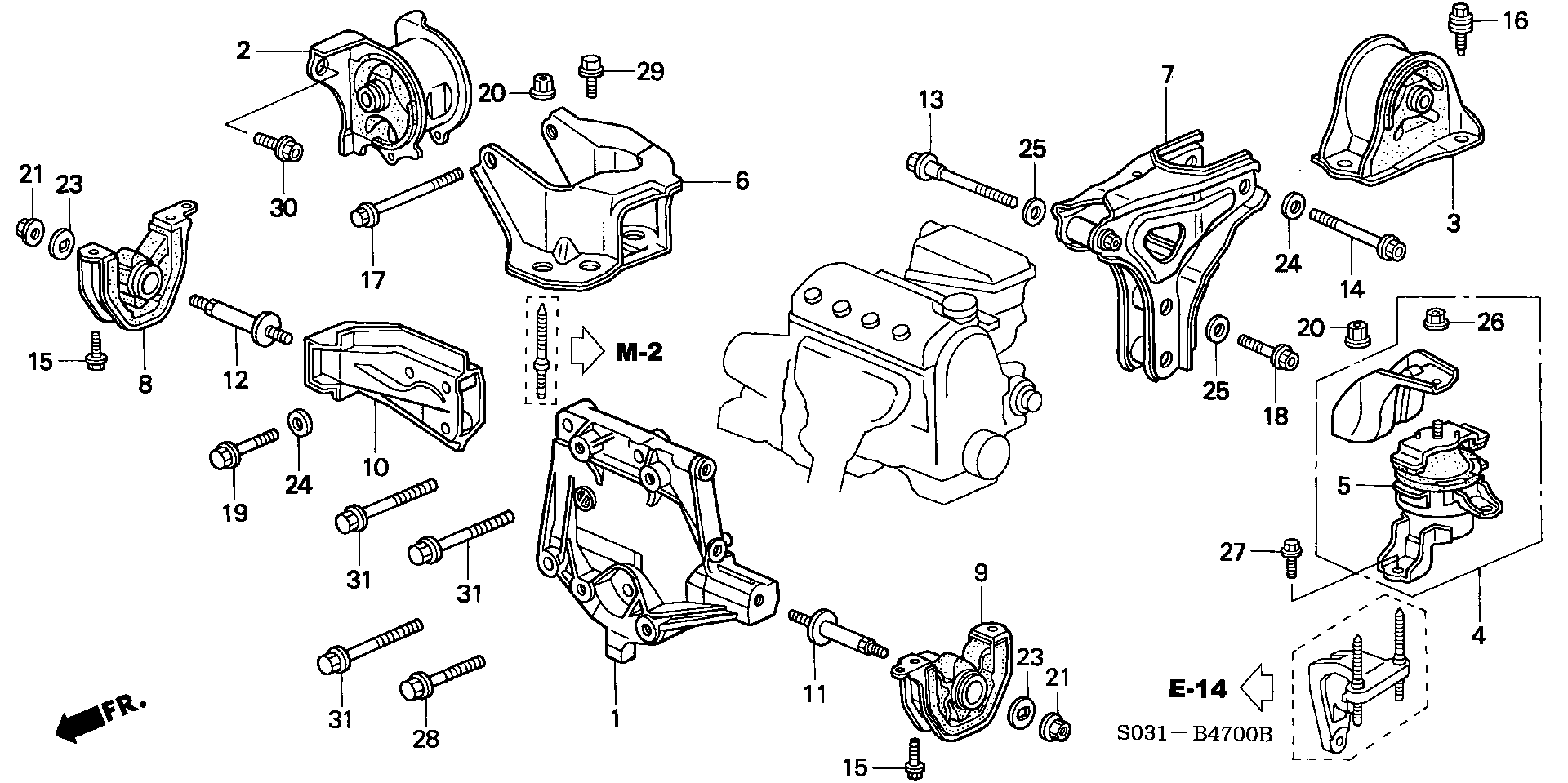 ENGINE MOUNT(MT) (SOHC/SOHC VTEC)