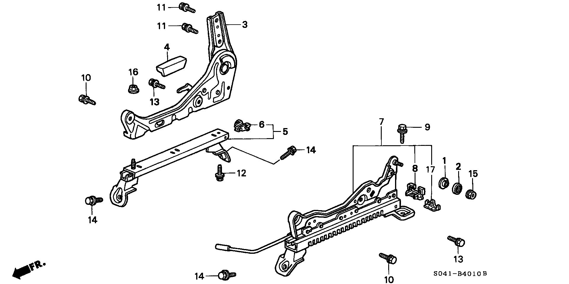 FRONT SEAT SHORT PARTS (  DRIVER`S SEAT SIDE   MANUAL )