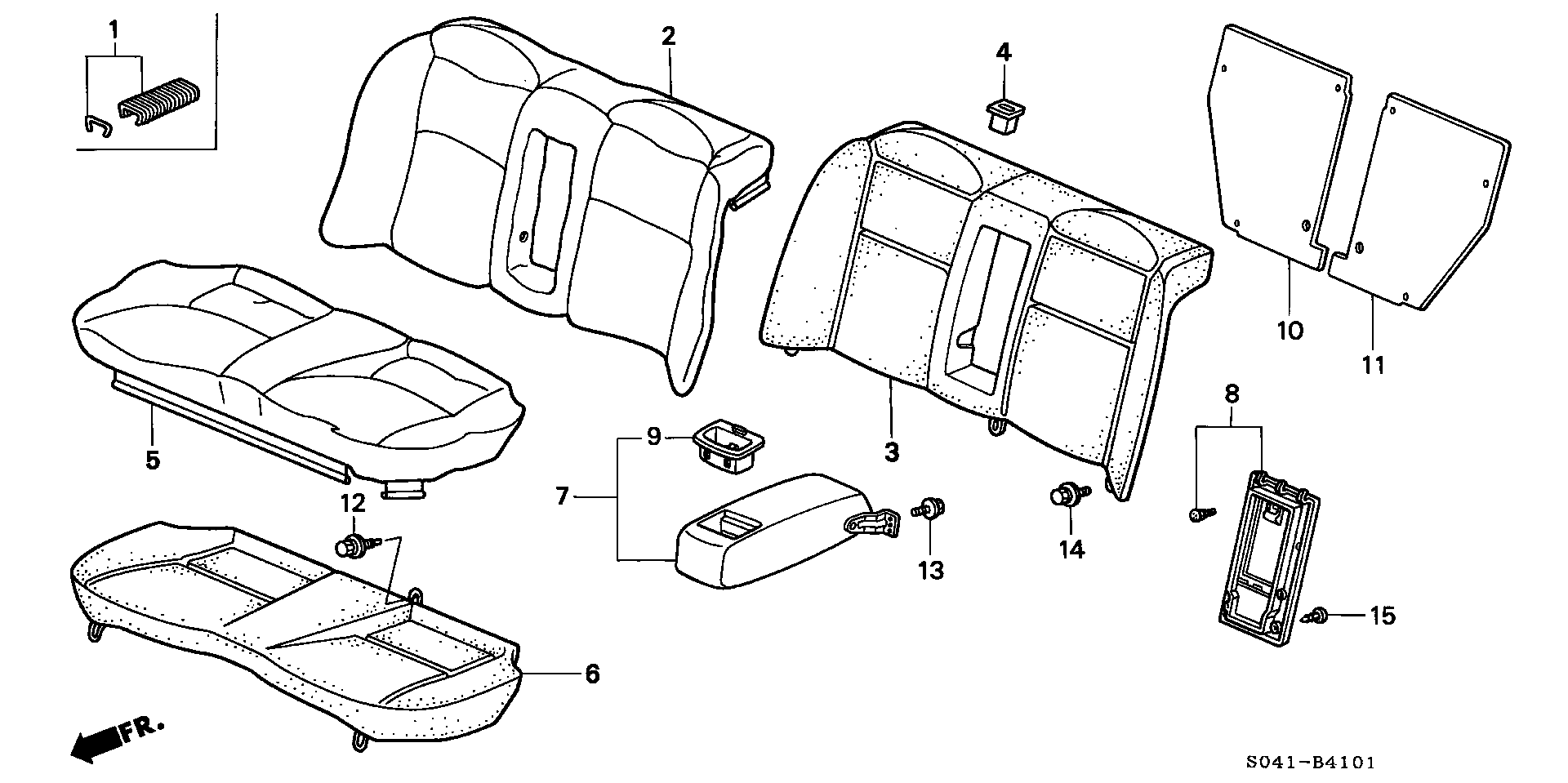 REAR SEAT( ARMREST  ATTACHING. FIXED FORM )