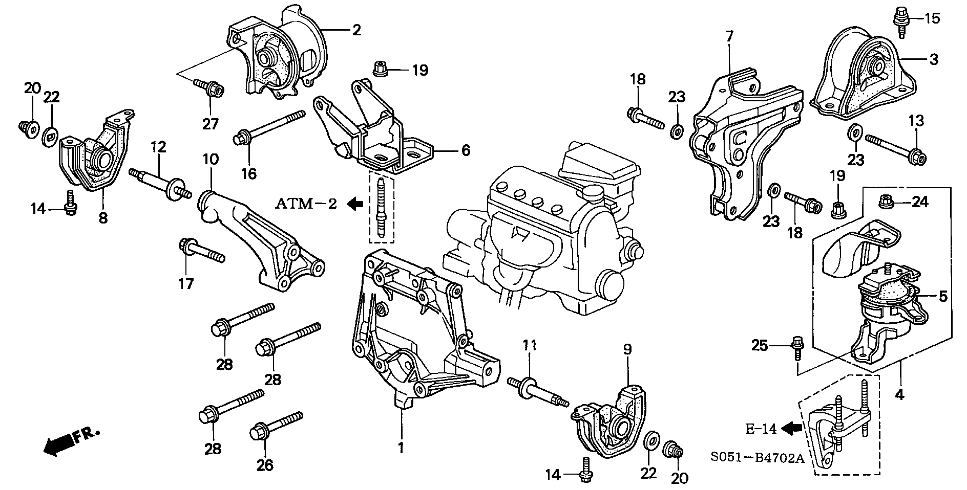 ENGINE MOUNT(AT)(2WD)