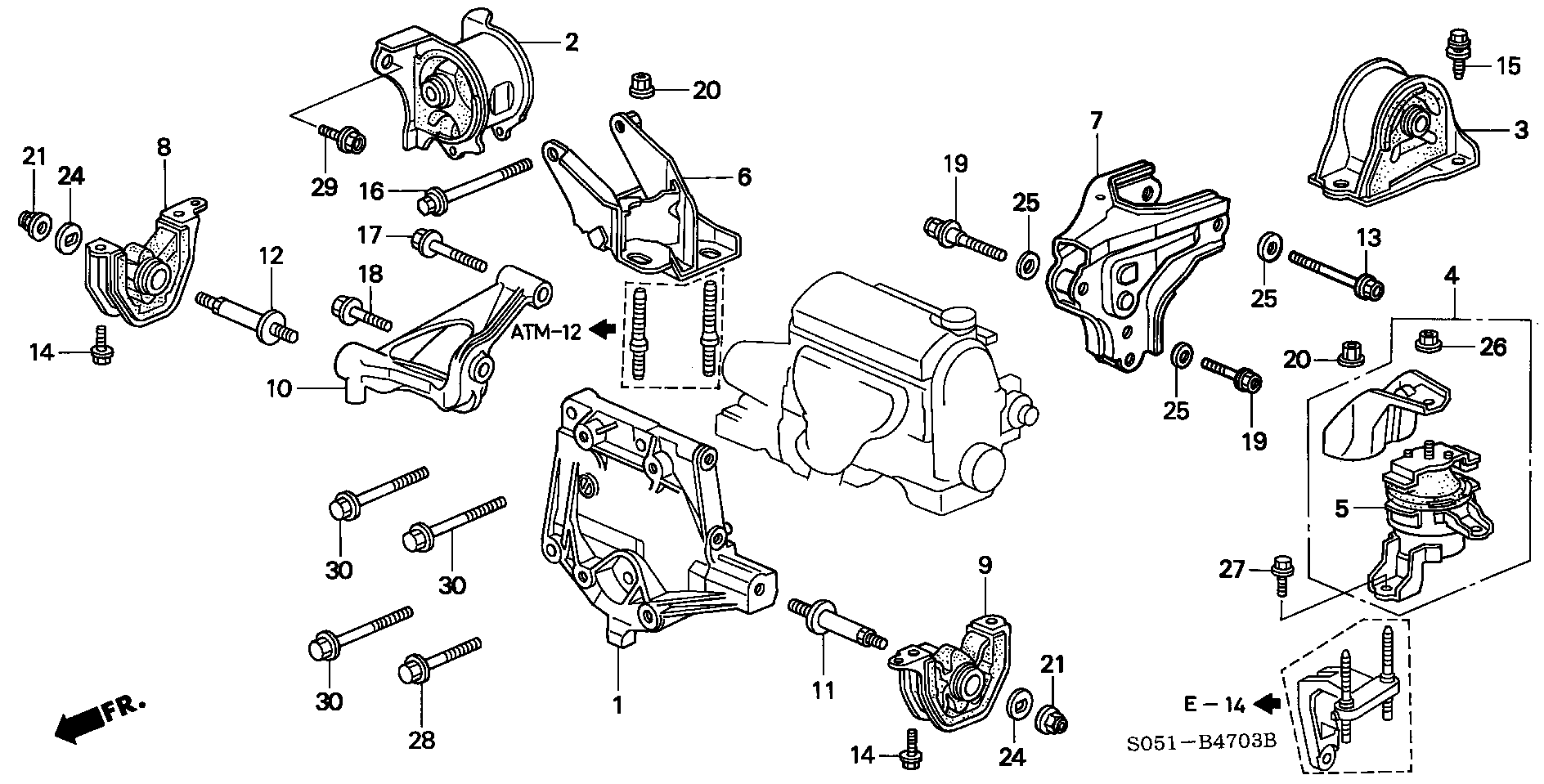 ENGINE MOUNT(AT)(4WD)