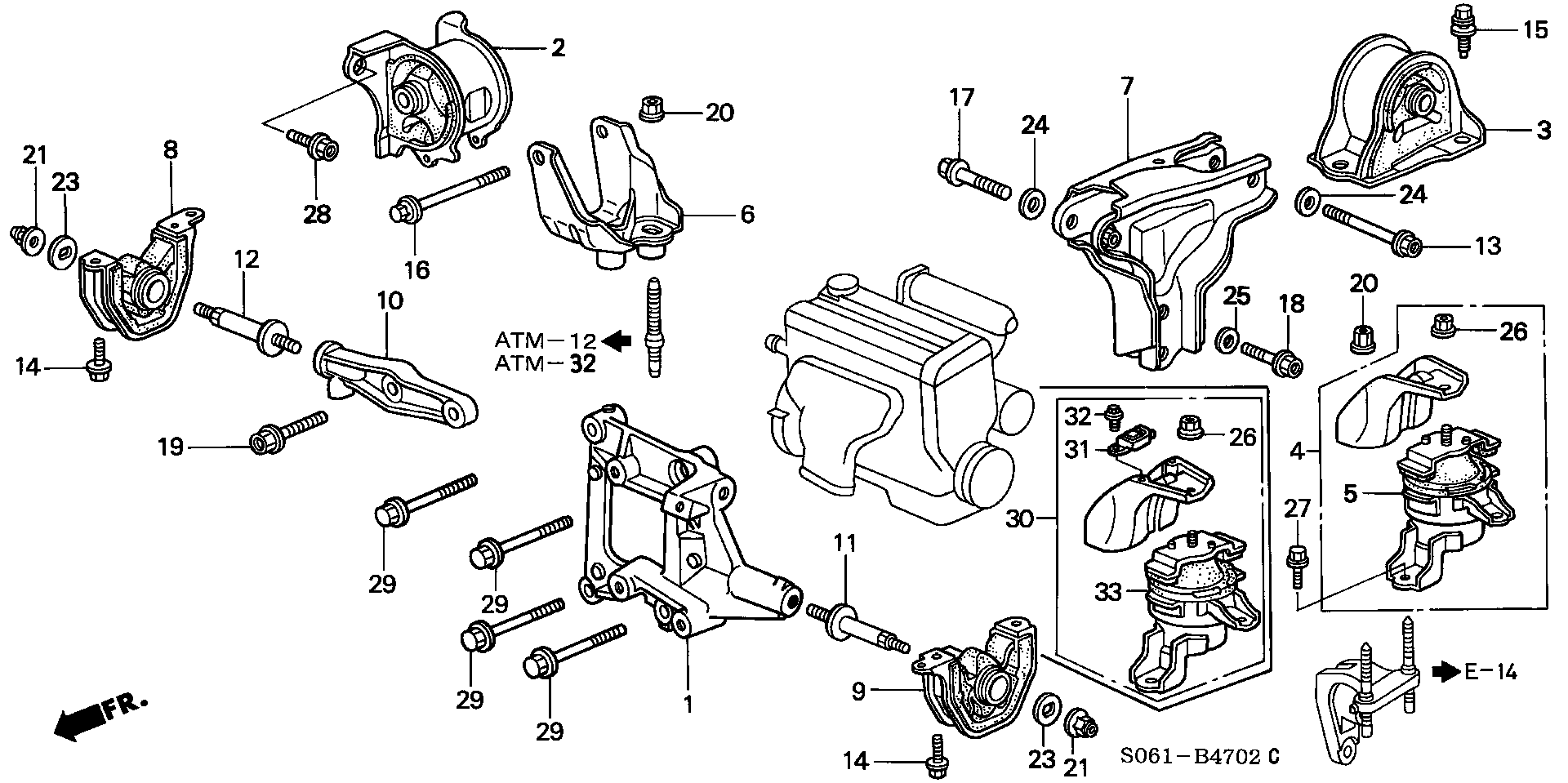 ENGINE MOUNT(AT) (4WD)