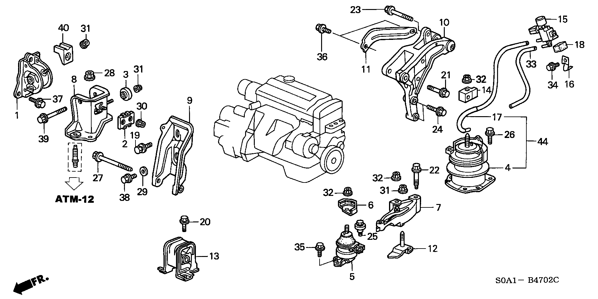 ENGINE MOUNT(AT)(4WD)