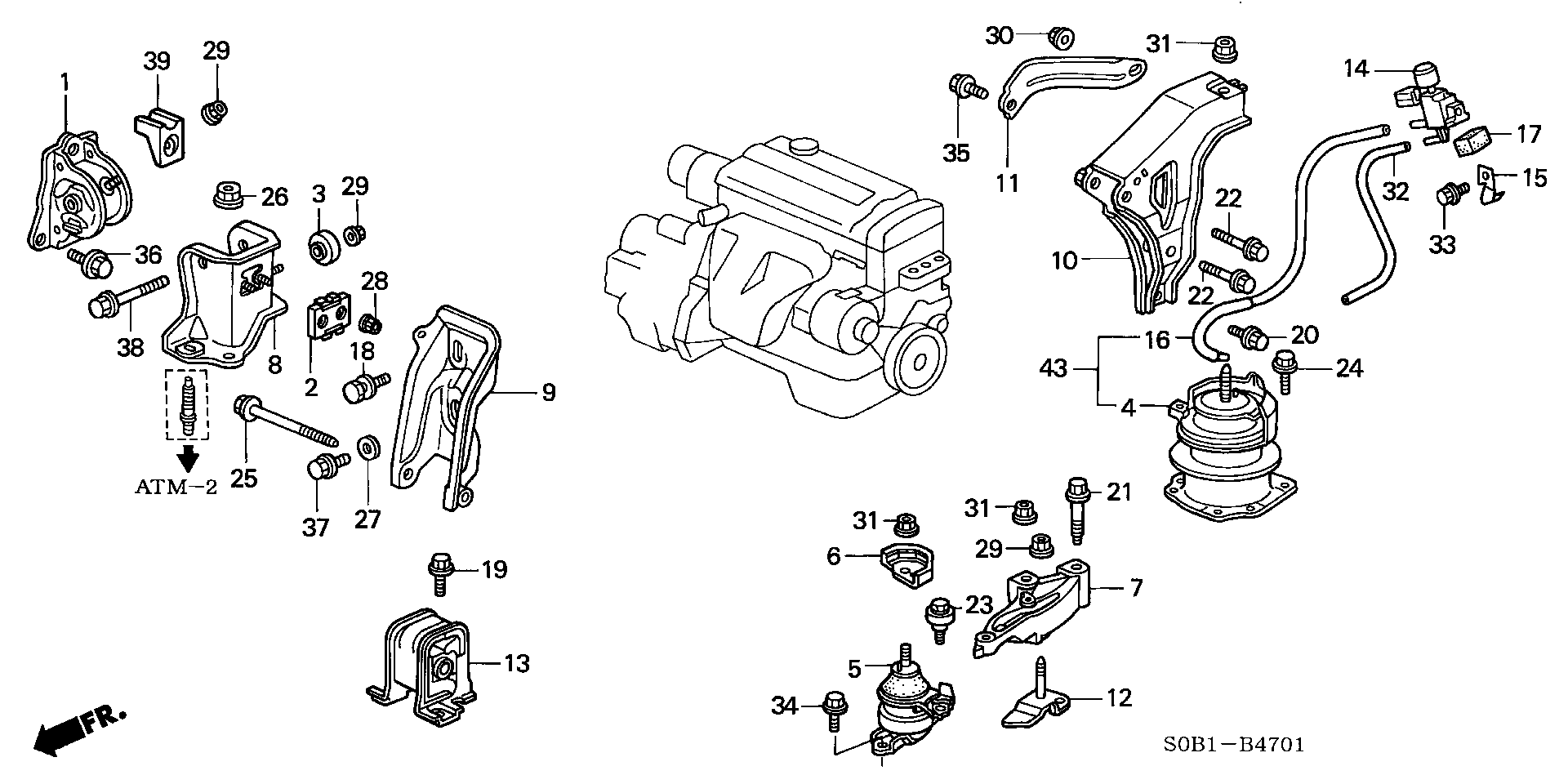 ENGINE MOUNT(2WD)(AT)