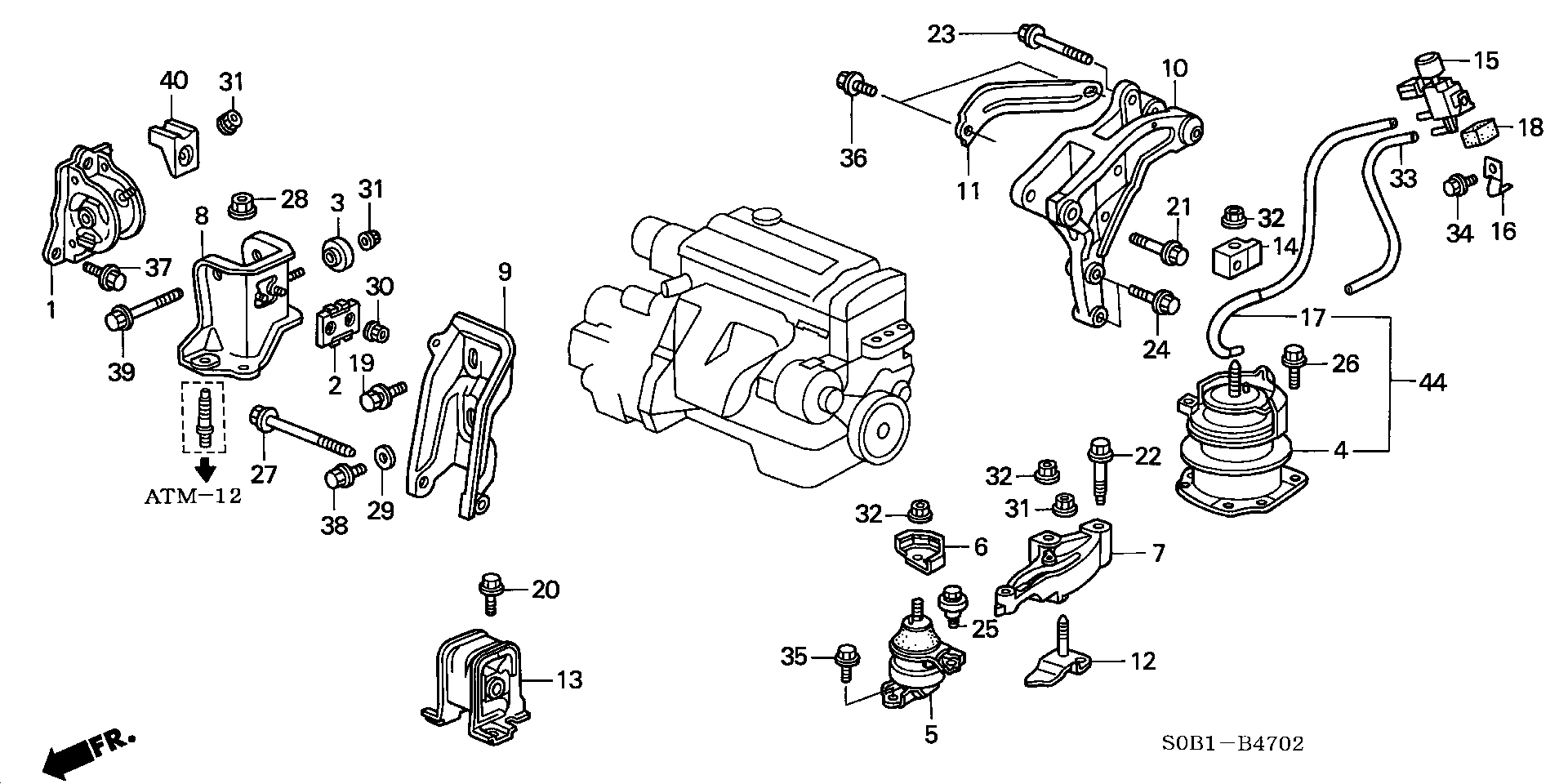ENGINE MOUNT(4WD)(AT)