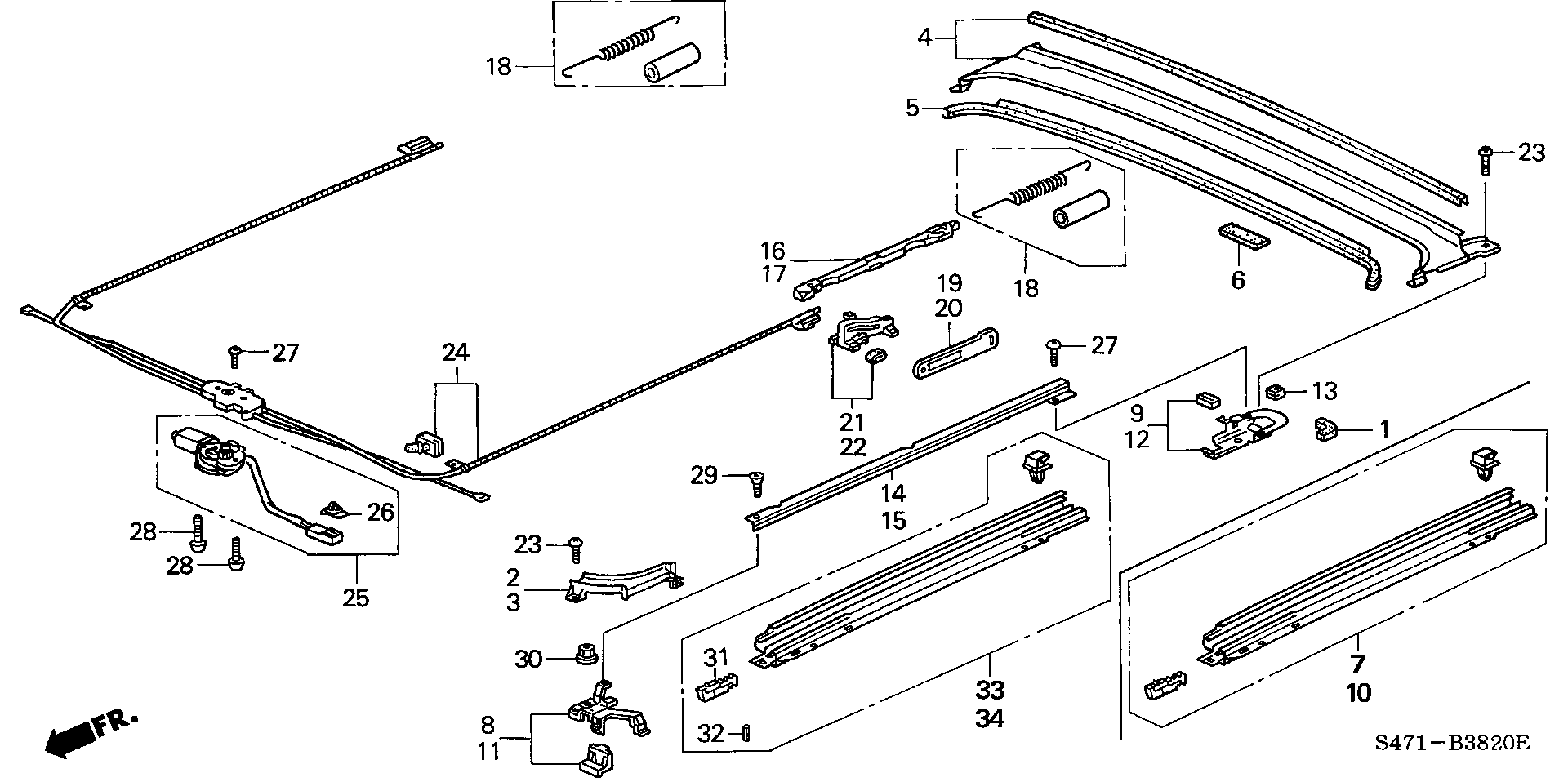 SUNROOF SHORT PARTS  ( FRONT)