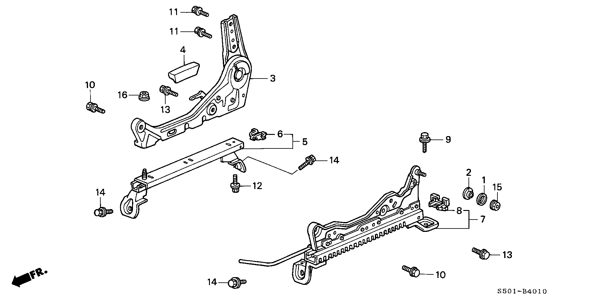 FRONT SEAT SHORT PARTS (  DRIVER`S SEAT SIDE   MANUAL )