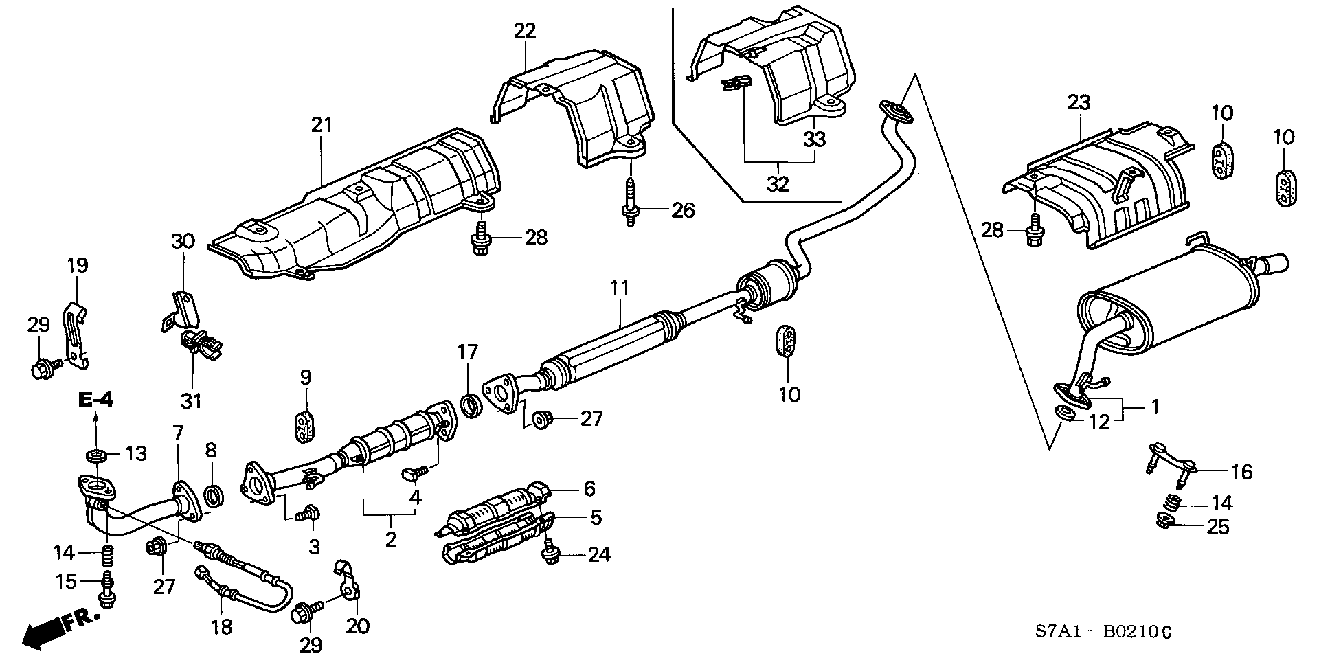 EXHAUST PIPE/ SILENCER (1.7L) (4WD)