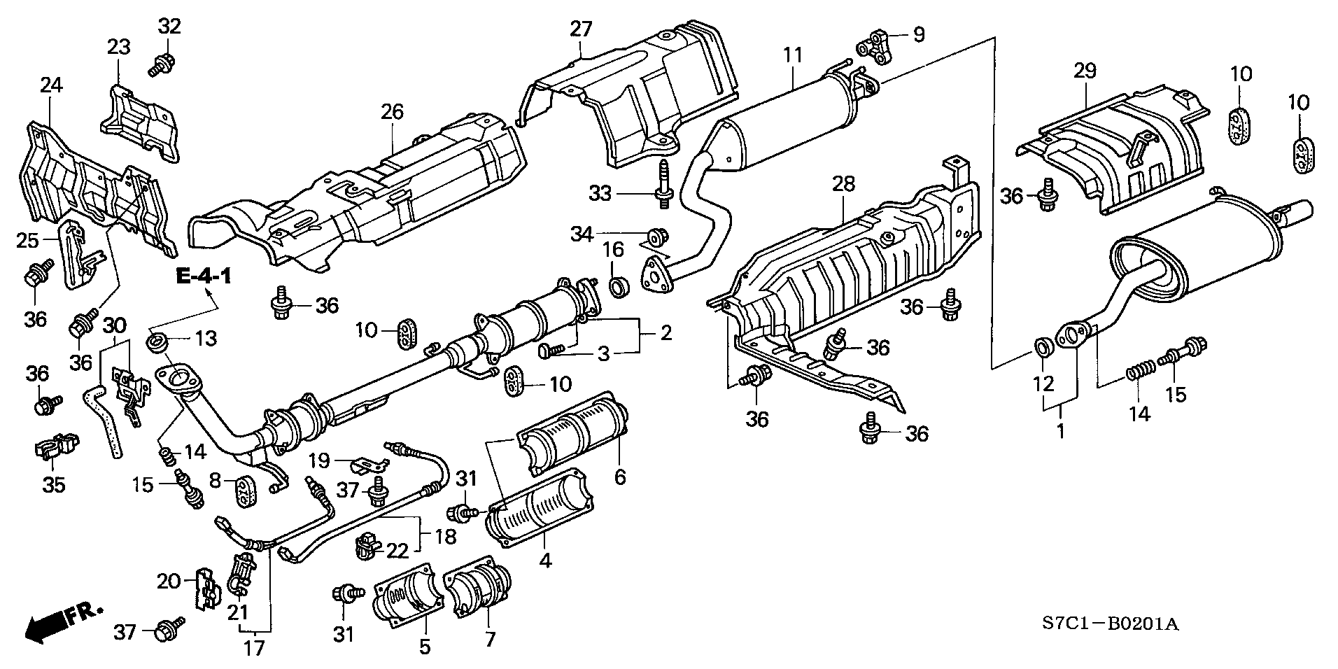 EXHAUST PIPE/ SILENCER (2.0L) (2WD)