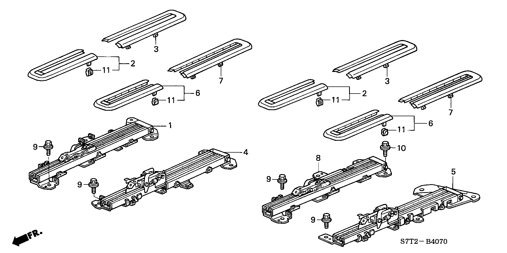 MIDDLE SEAT SHORT PARTS ( BENCH SEAT)