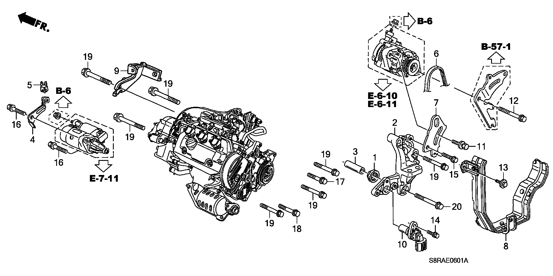 ENGINE MOUNTTING BRACKET (  LENGTHWAY. )