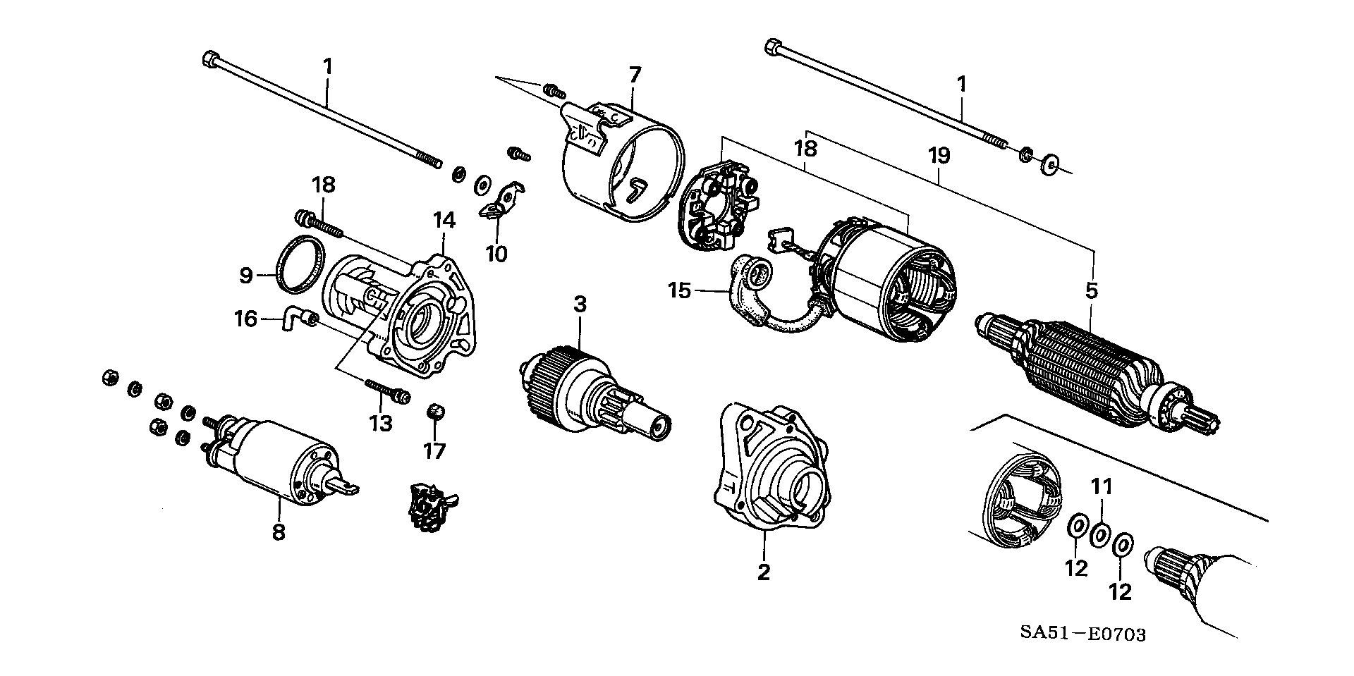 STARTING MOTOR-  COMPONENT PARTS
