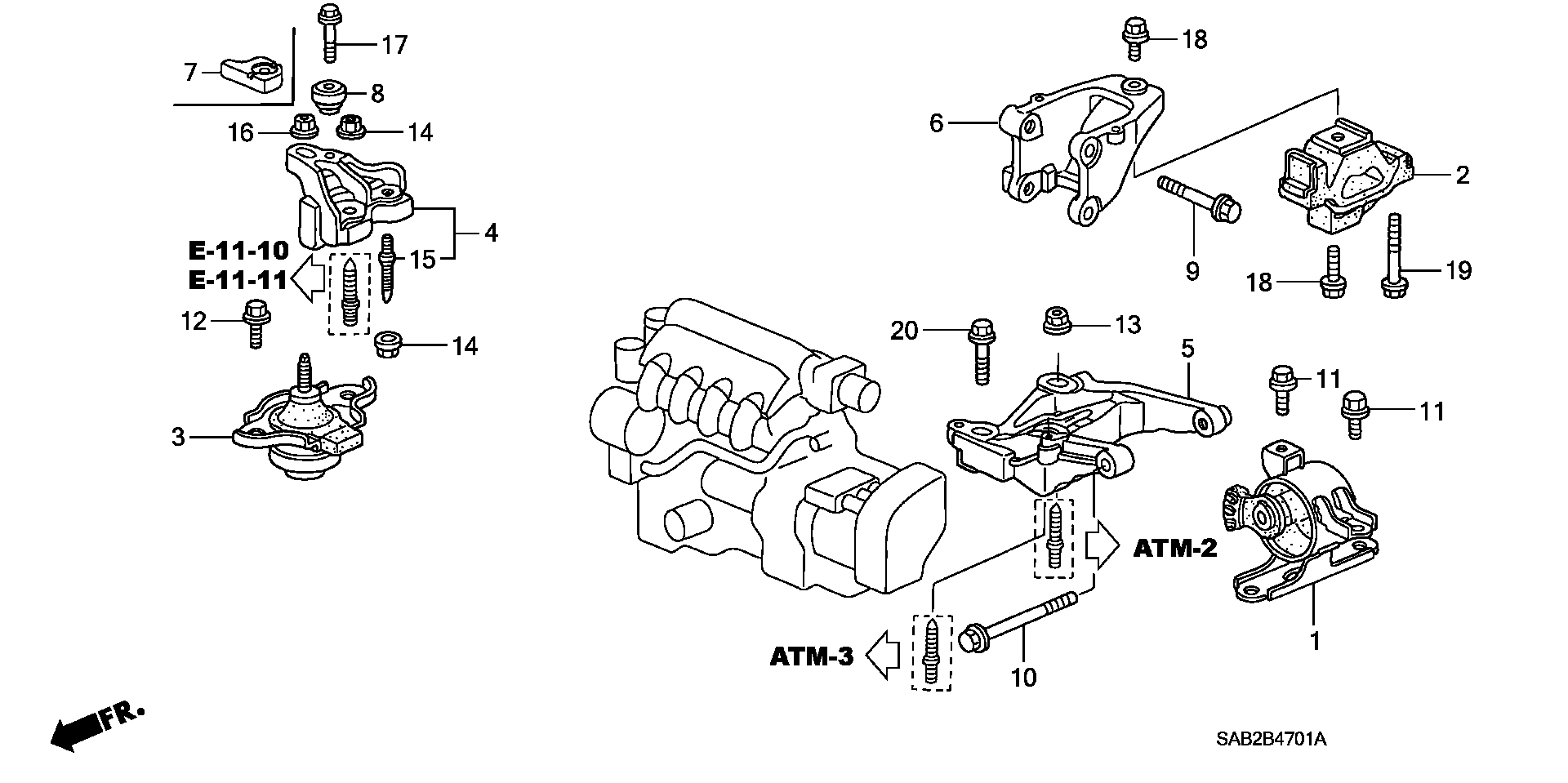 ENGINE MOUNT(AT) (4WD)