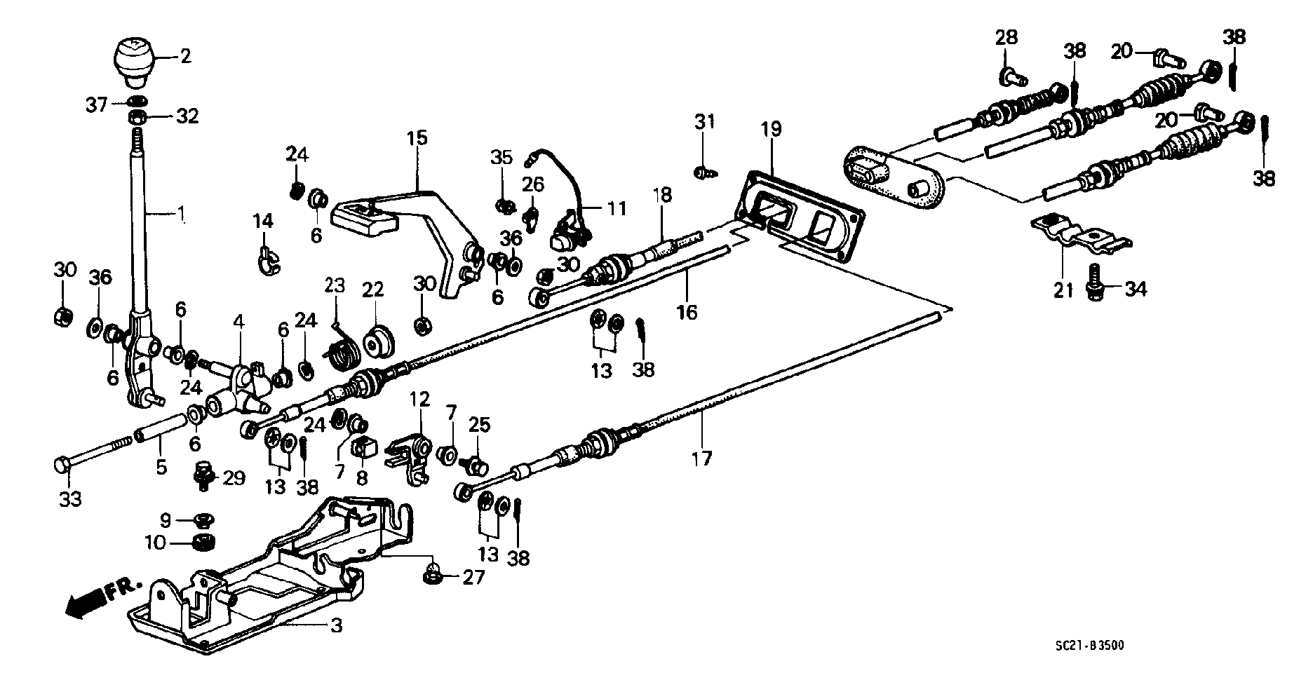 CHANGE LEVER/  SELECT LEVER (2WD-4WD)(MT)
