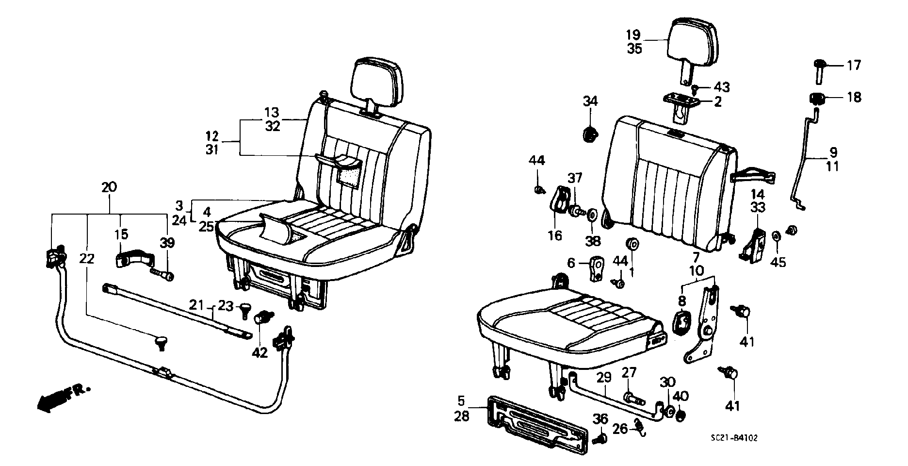 REAR SEAT(STL,STLS) (1100001-)