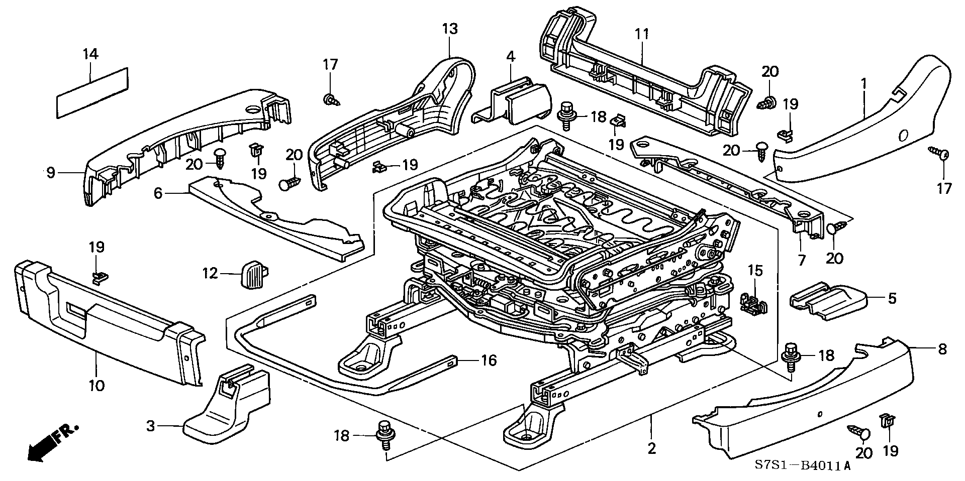 FRONT SEAT  COMPONENT PARTS (R.) (  ROTARY SEAT )