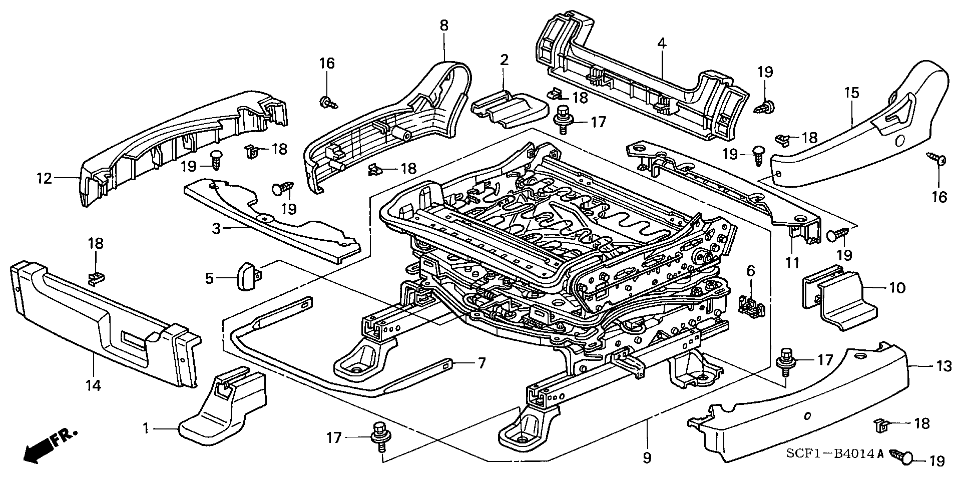 FRONT SEAT  COMPONENT PARTS (L.) (  ROTARY SEAT )( 7 NUMBER OF SEATS )