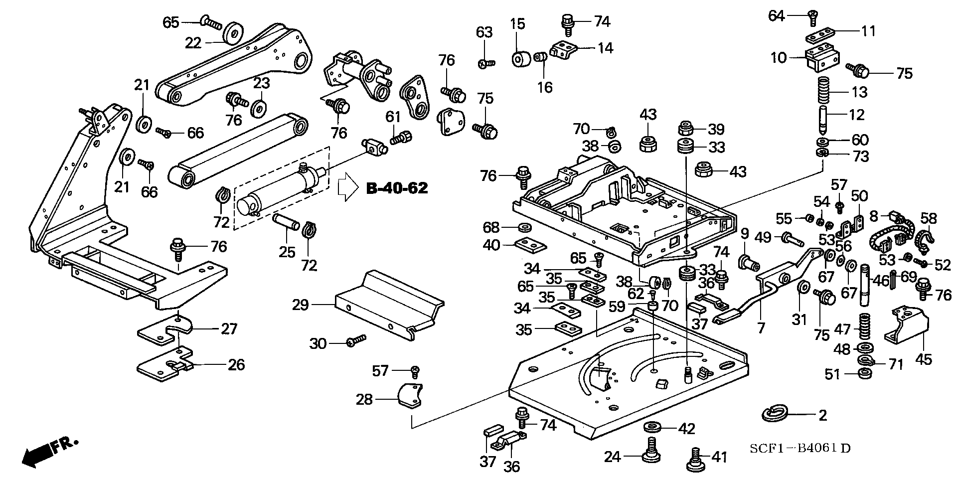 LIFTER  COMPONENT PARTS ( 8 NUMBER OF SEATS )