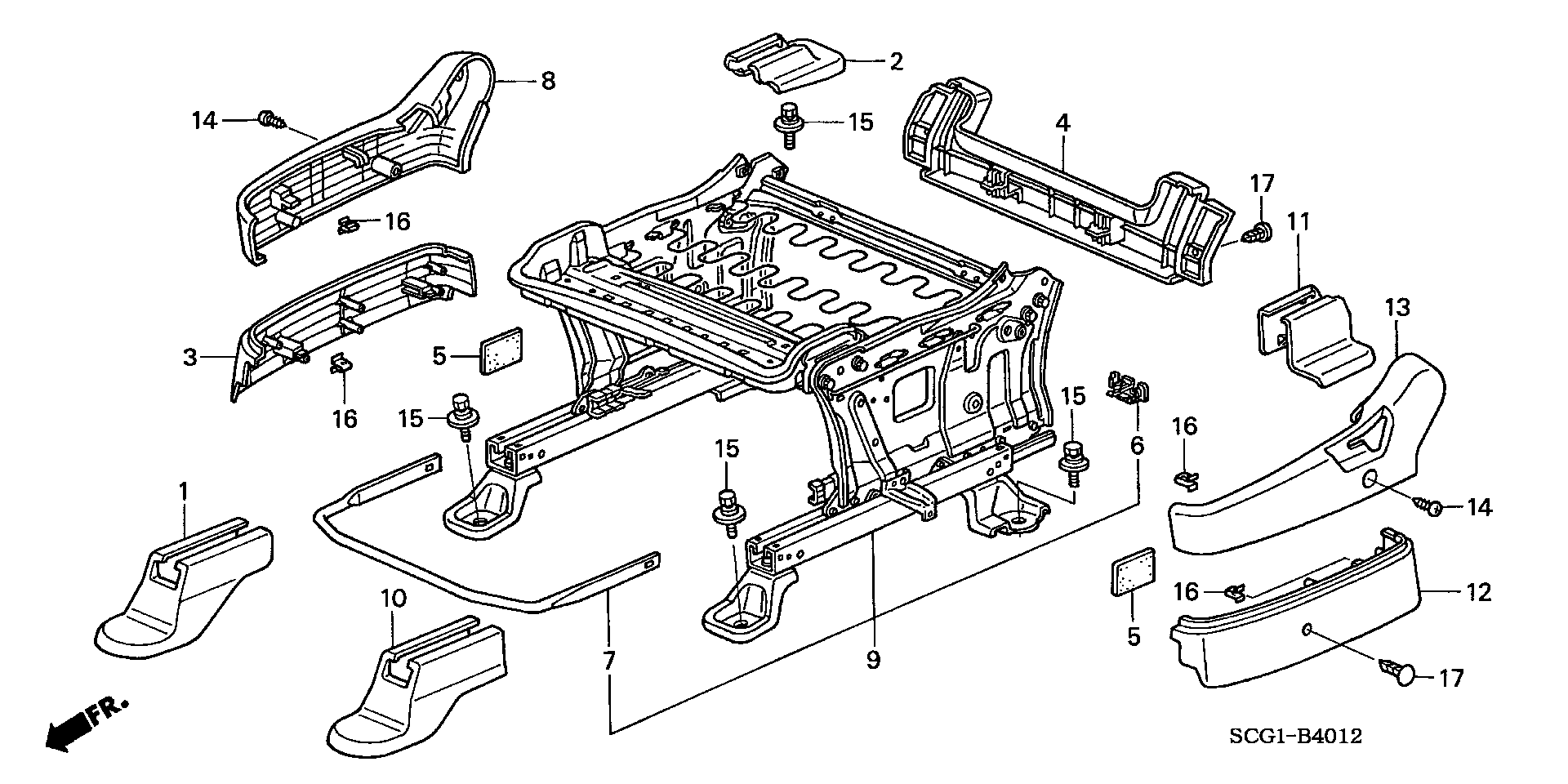 FRONT SEAT SHORT PARTS   (L.) ( 7 NUMBER OF SEATS )