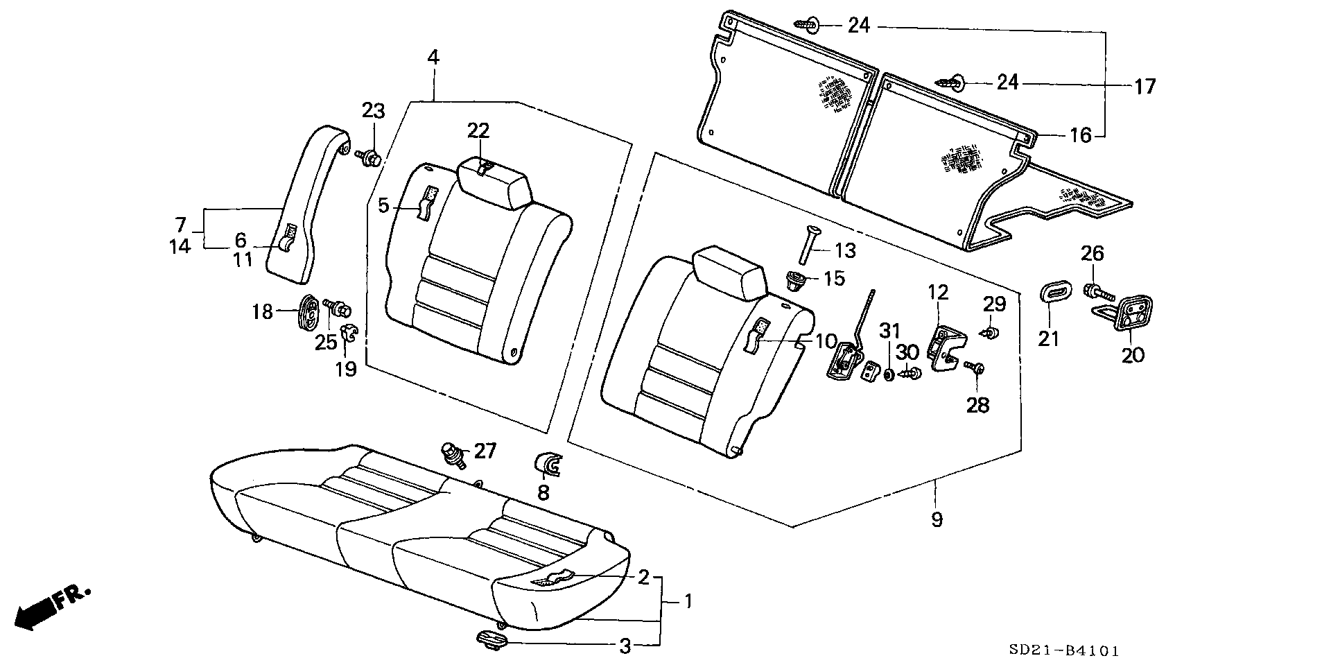 REAR SEAT( 2  DIVISION )