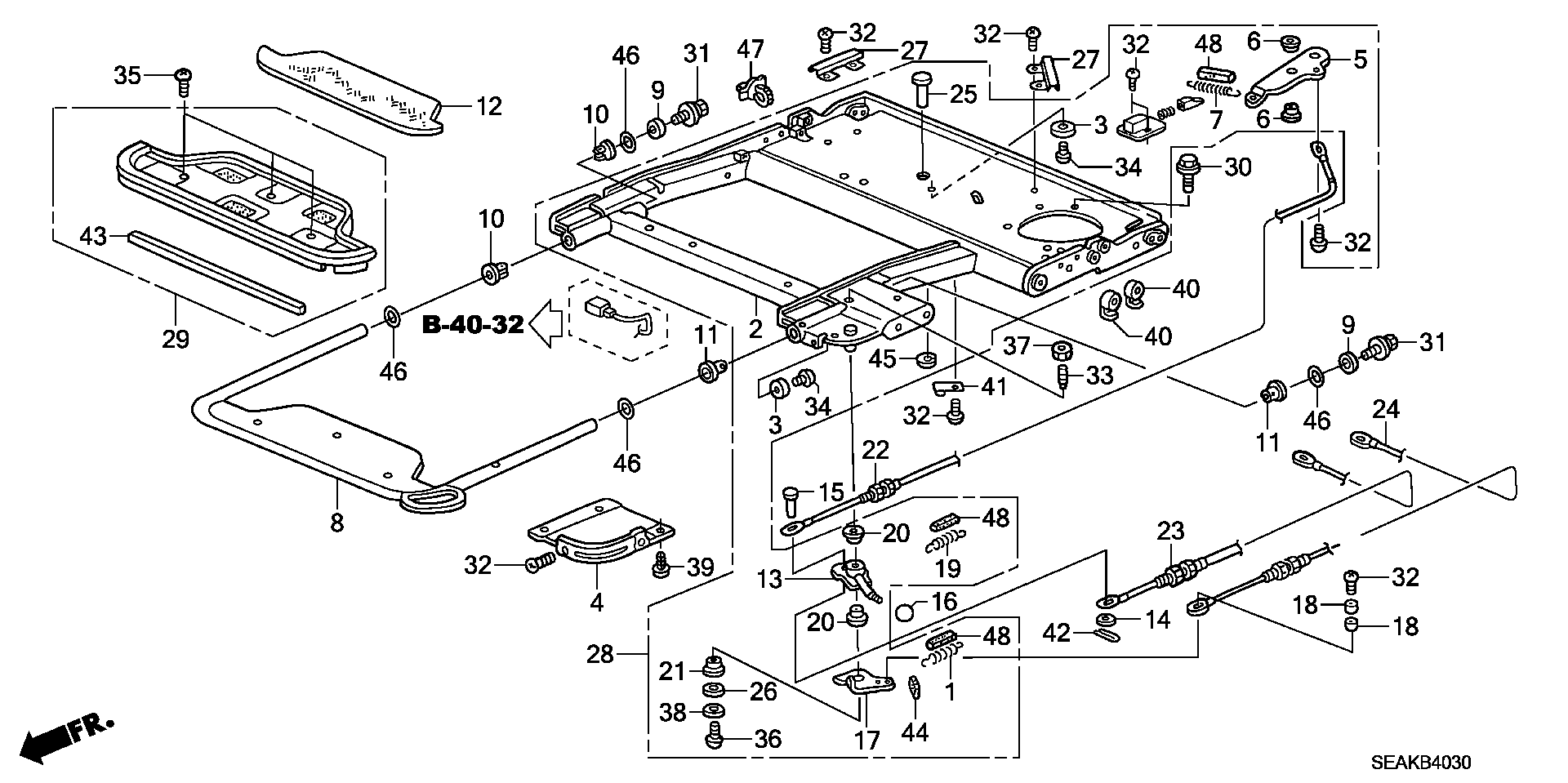FRONT SEAT SHORT PARTS (  A ROTATING PASSENGER'S SEAT TYPE)  ( UPPER)