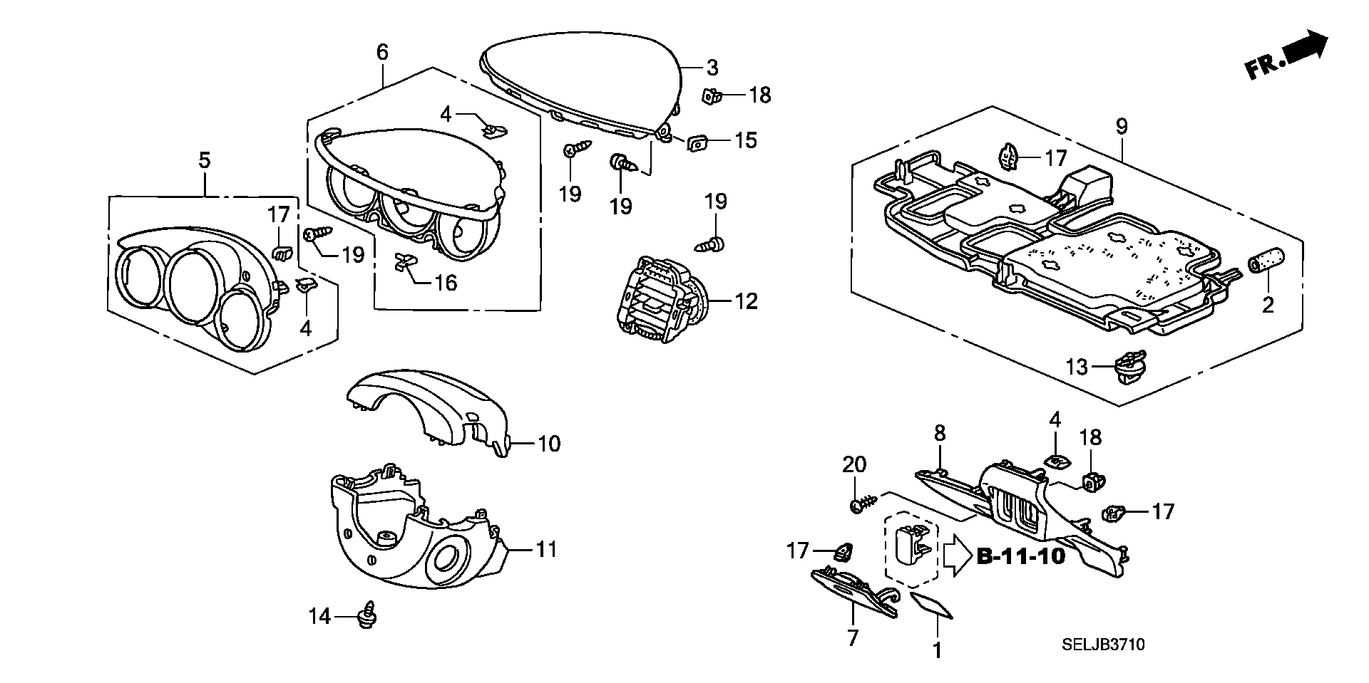 INSTRUMENT PANEL GARNISH (  DRIVER`S SEAT SIDE )