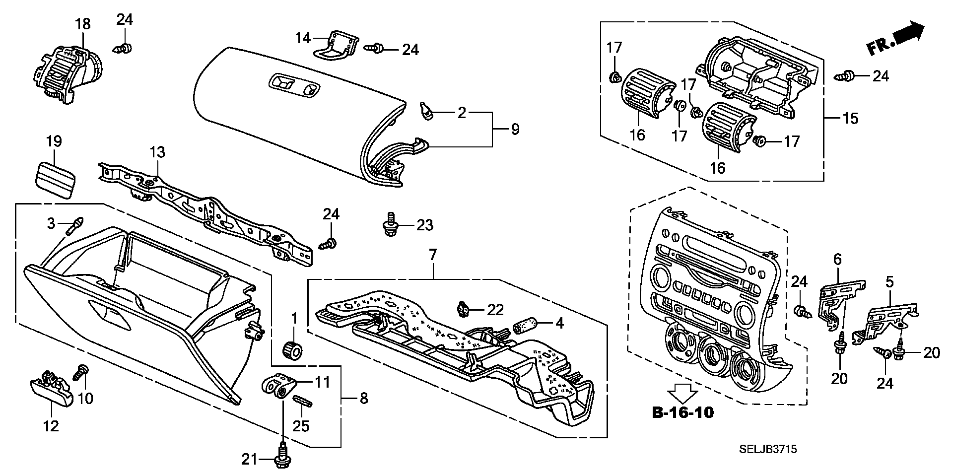 INSTRUMENT PANEL GARNISH (  PASSENGER'S SEAT SIDE )