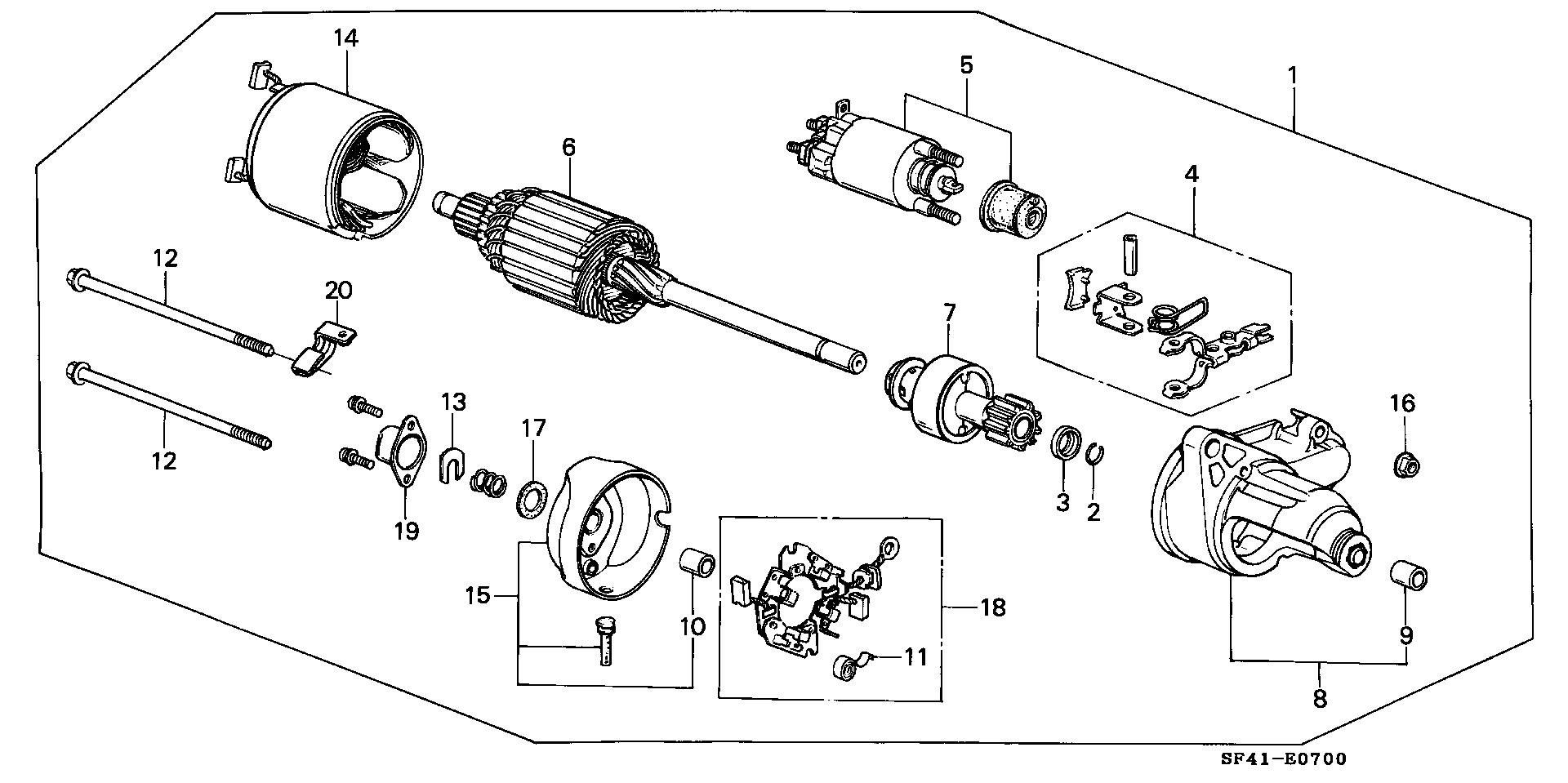 STARTER MOTOR  COMPONENT PARTS (0.8KW/DENSO)
