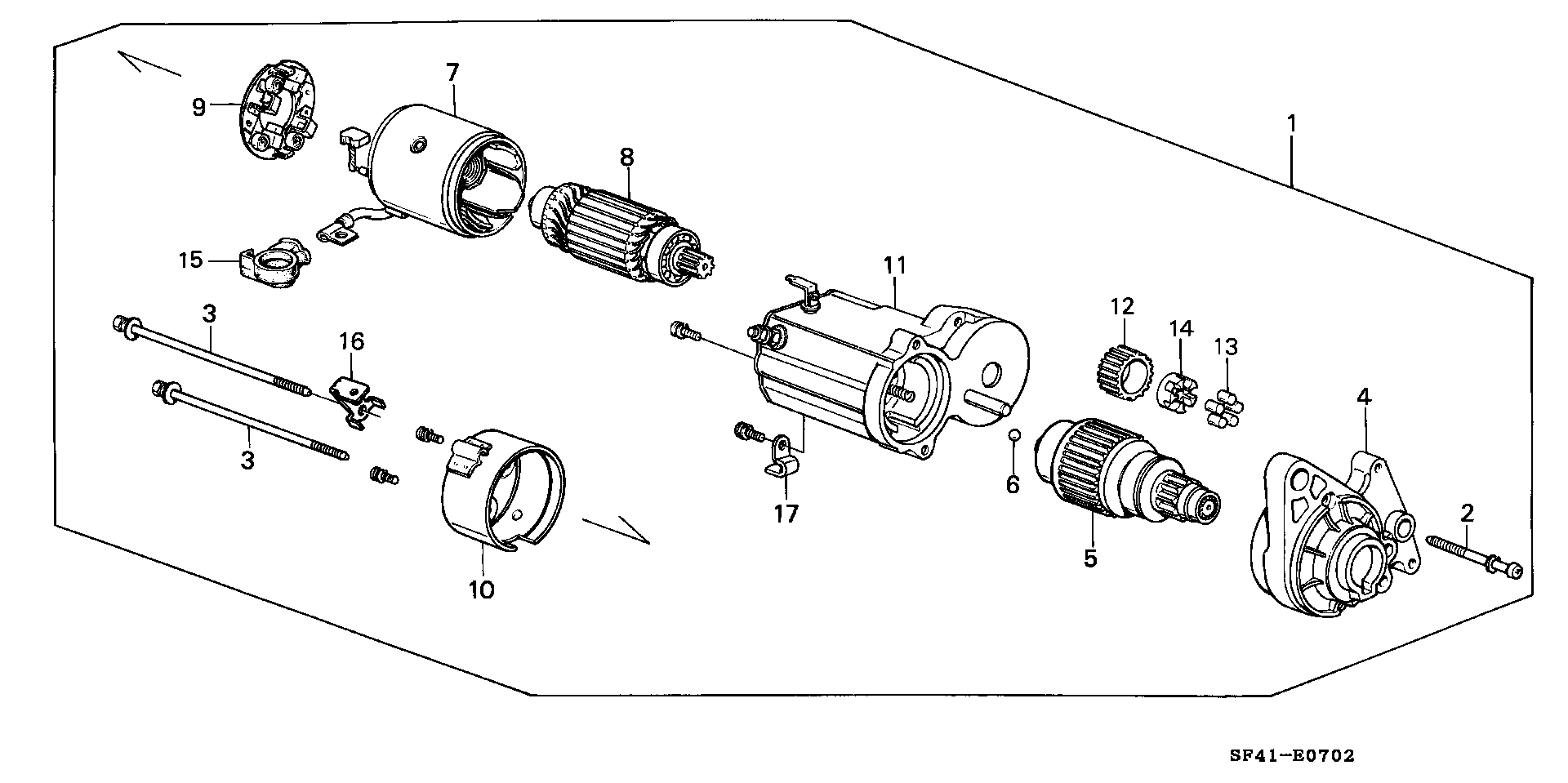 STARTER MOTOR  COMPONENT PARTS (1.0KW/DENSO)