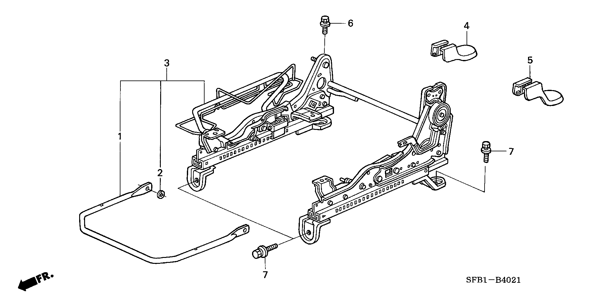 FRONT SEAT  COMPONENT PARTS (  PASSENGER'S SEAT SIDE )( BENCH)