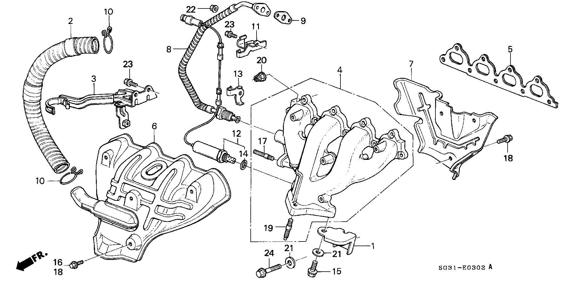 EXHAUST MANIFOLD (1600, CAB  SPECIFICATION )