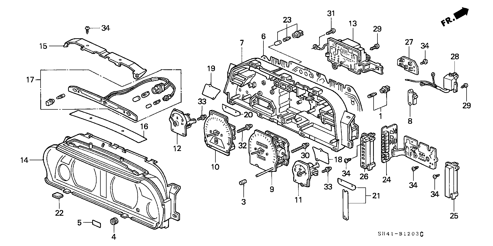 METER  COMPONENT PARTS (DENSO) (AT INDICATOR  ATTACHING )