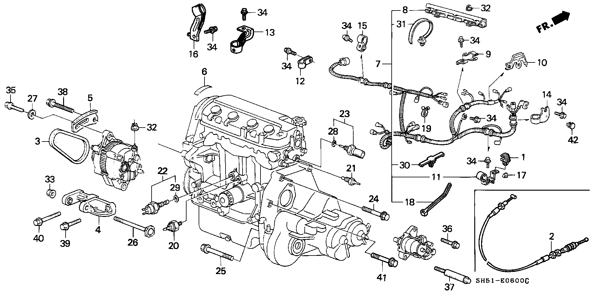 ENGINE SUB CODE/ A.C. GENERATOR BRACKET