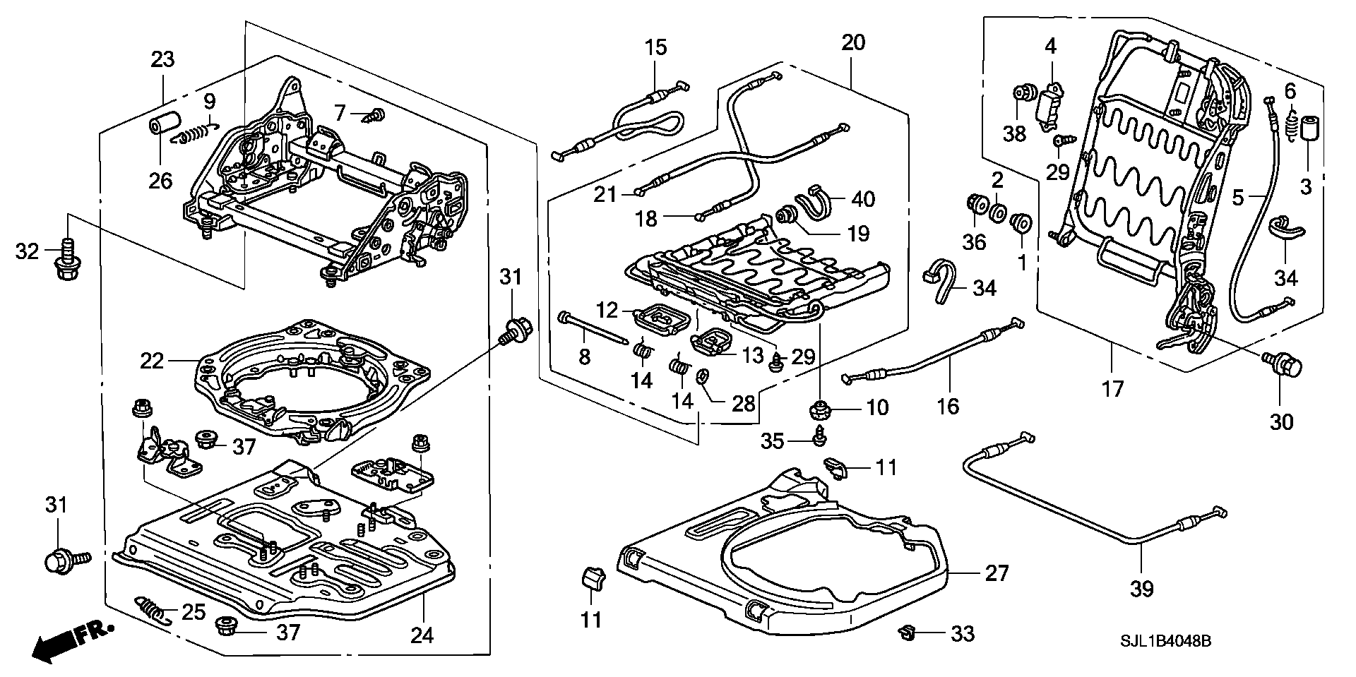 MIDDLE SEAT SHORT PARTS   (L.) (  ROTARY SEAT )