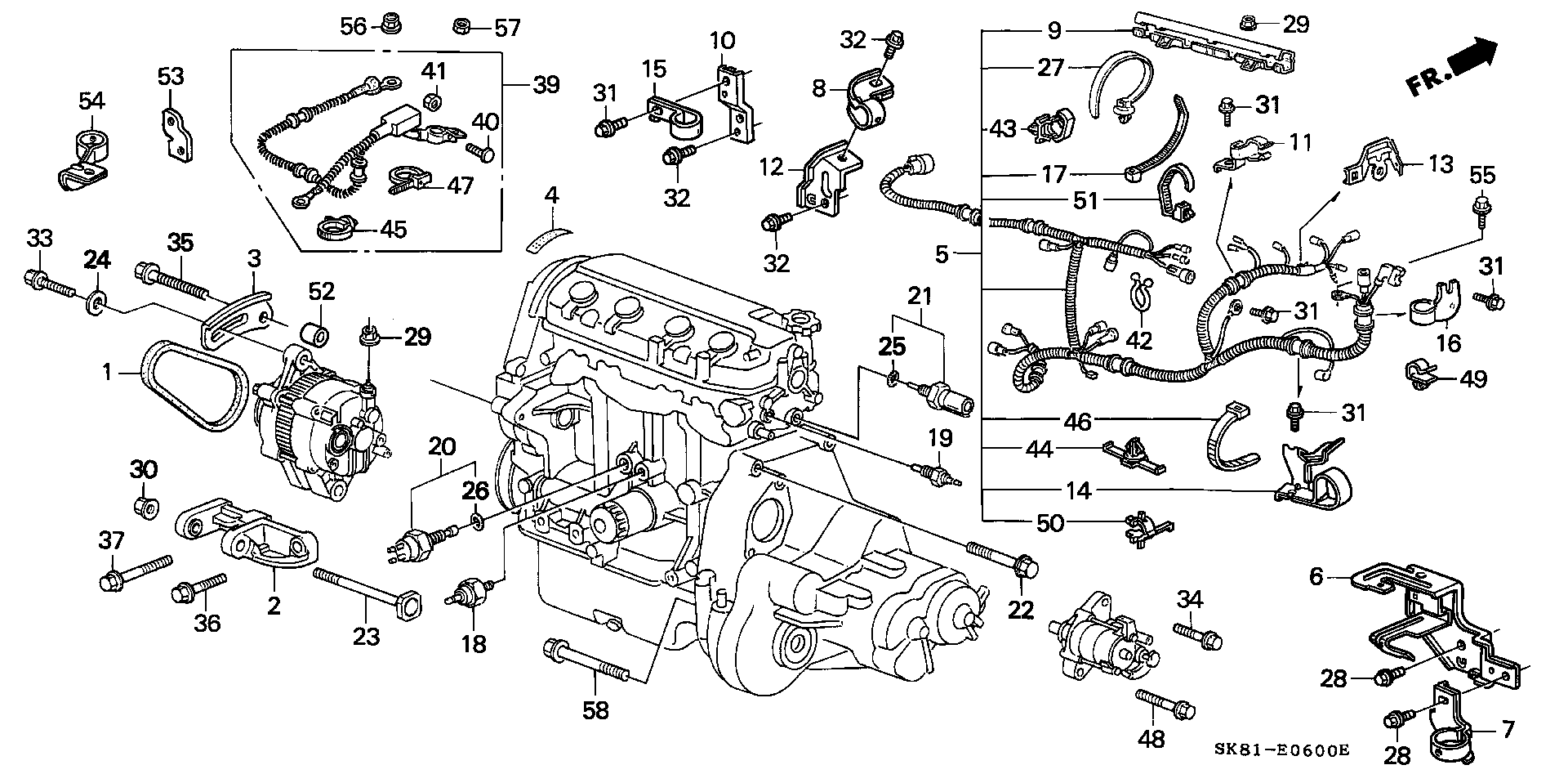 ENGINE WIRE HARNESS/ CLAMP(SOHC)