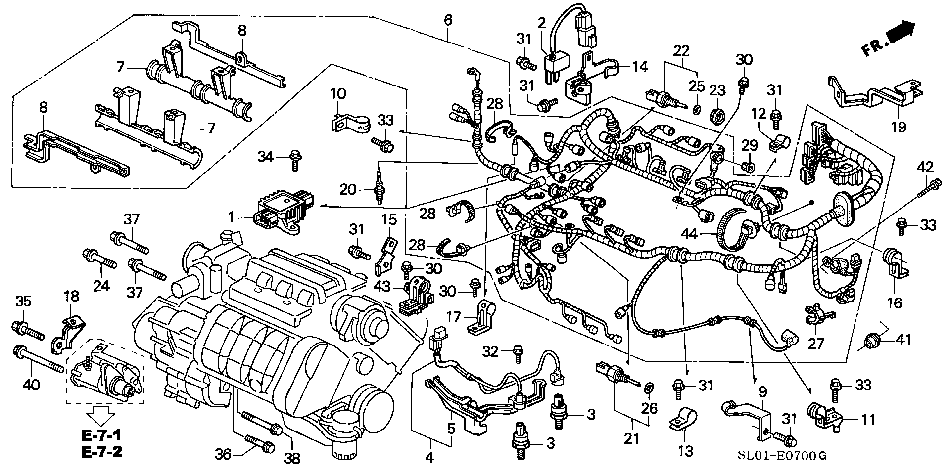 ENGINE WIRE HARNESS/ HARNESS CLAMP