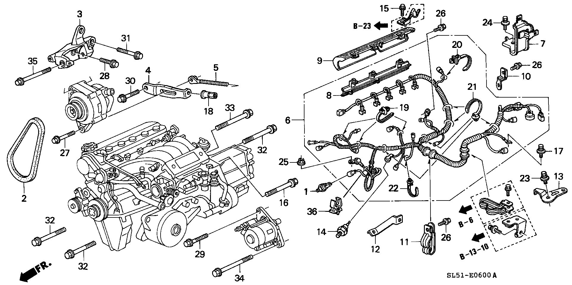 ENGINE WIRE HARNESS/ CLAMP