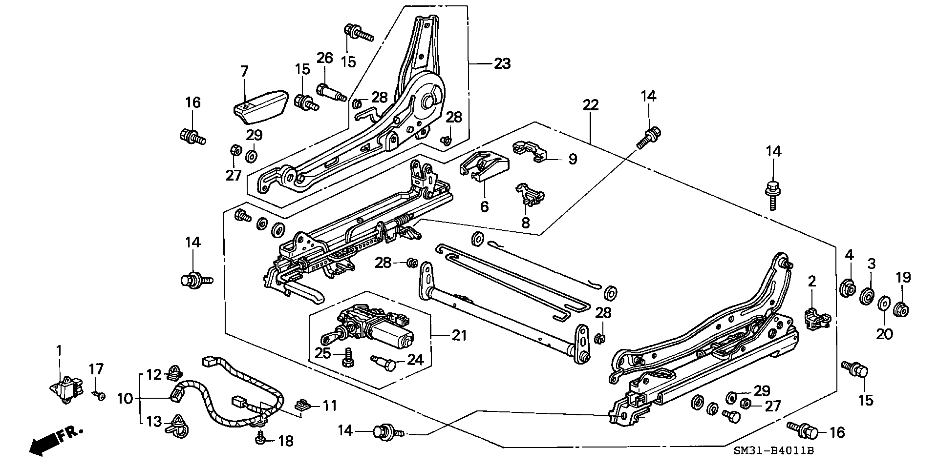 FRONT SEAT SHORT PARTS (  DRIVER`S SEAT SIDE  POWER HEIGHT)