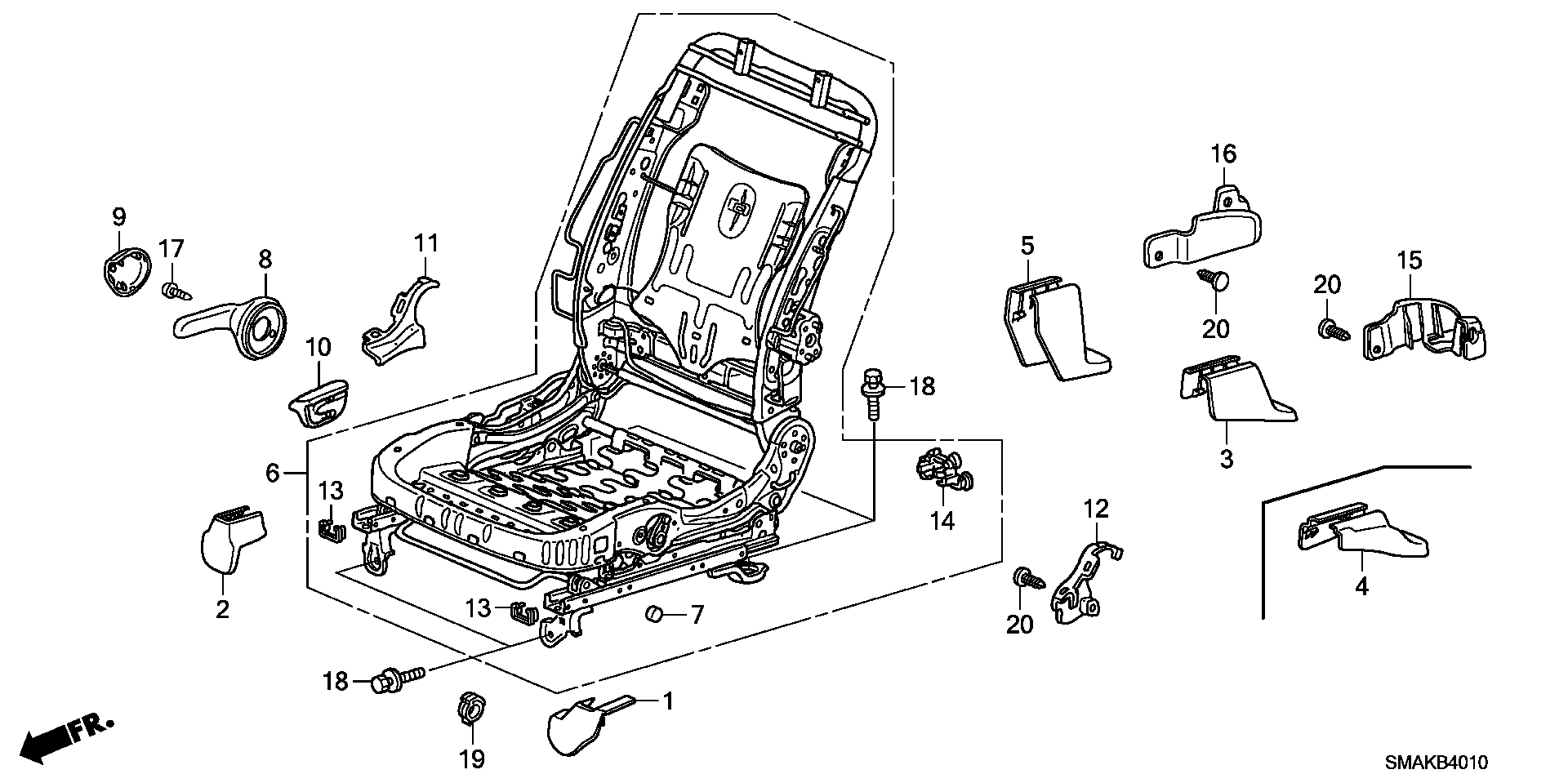 FRONT SEAT SHORT PARTS (  DRIVER`S SEAT SIDE )