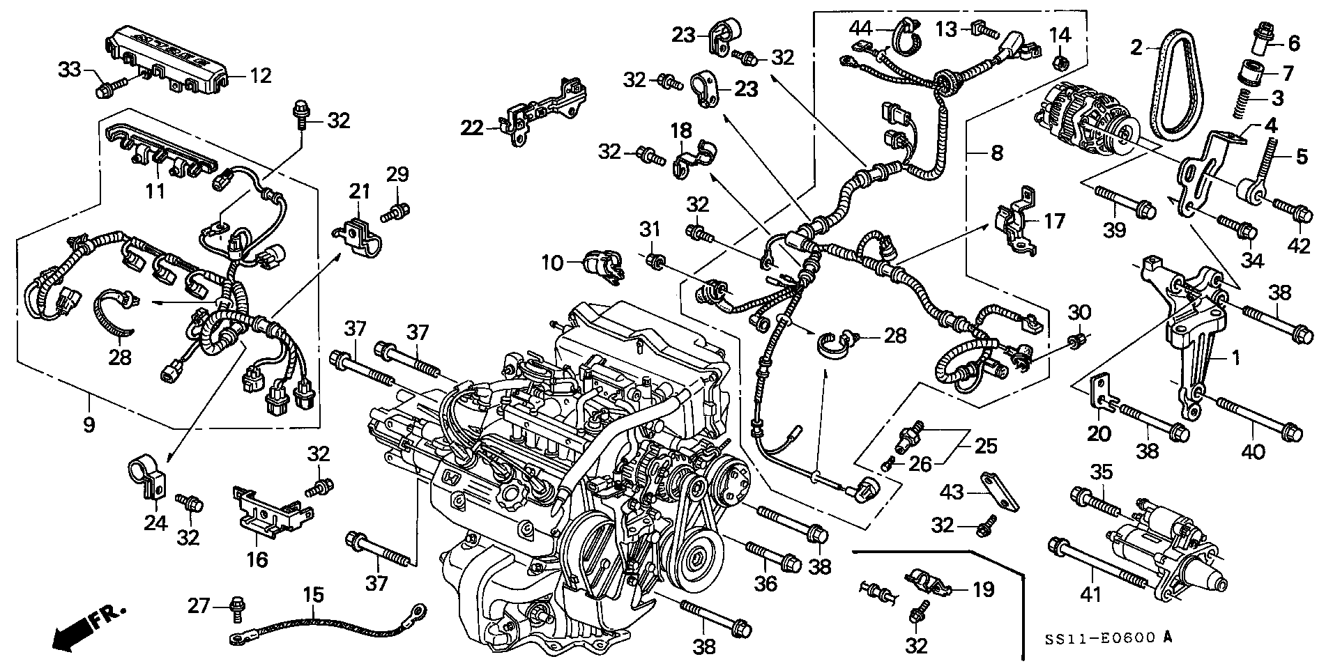 ENGINE WIRE HARNESS/ CLAMP