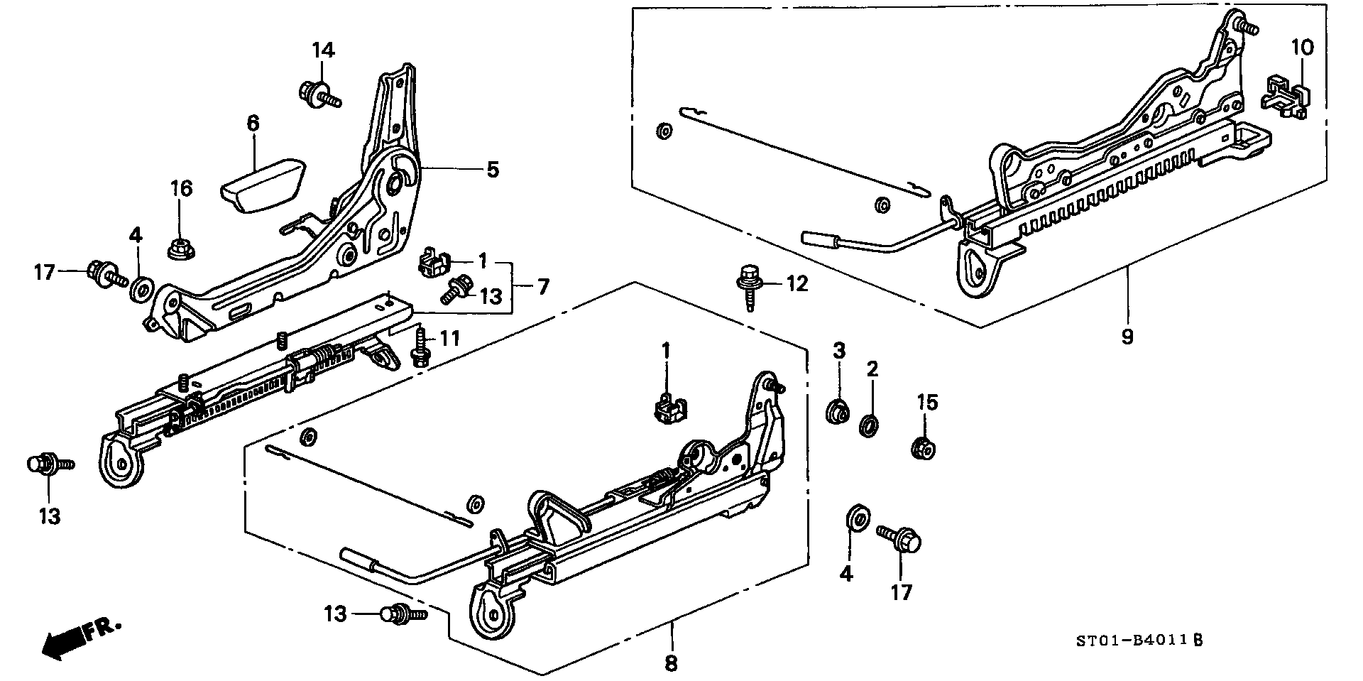 FRONT SEAT  COMPONENT PARTS (2) (  DRIVER`S SEAT SIDE   MANUAL )