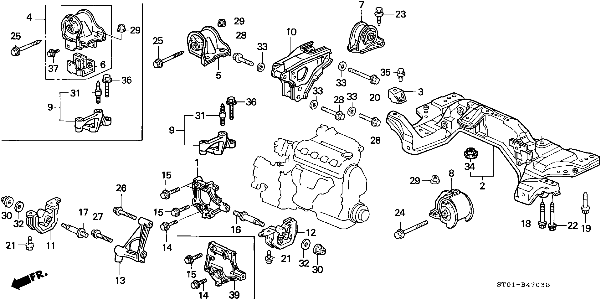 ENGINE MOUNT (AT)(1600CC) (4WD)