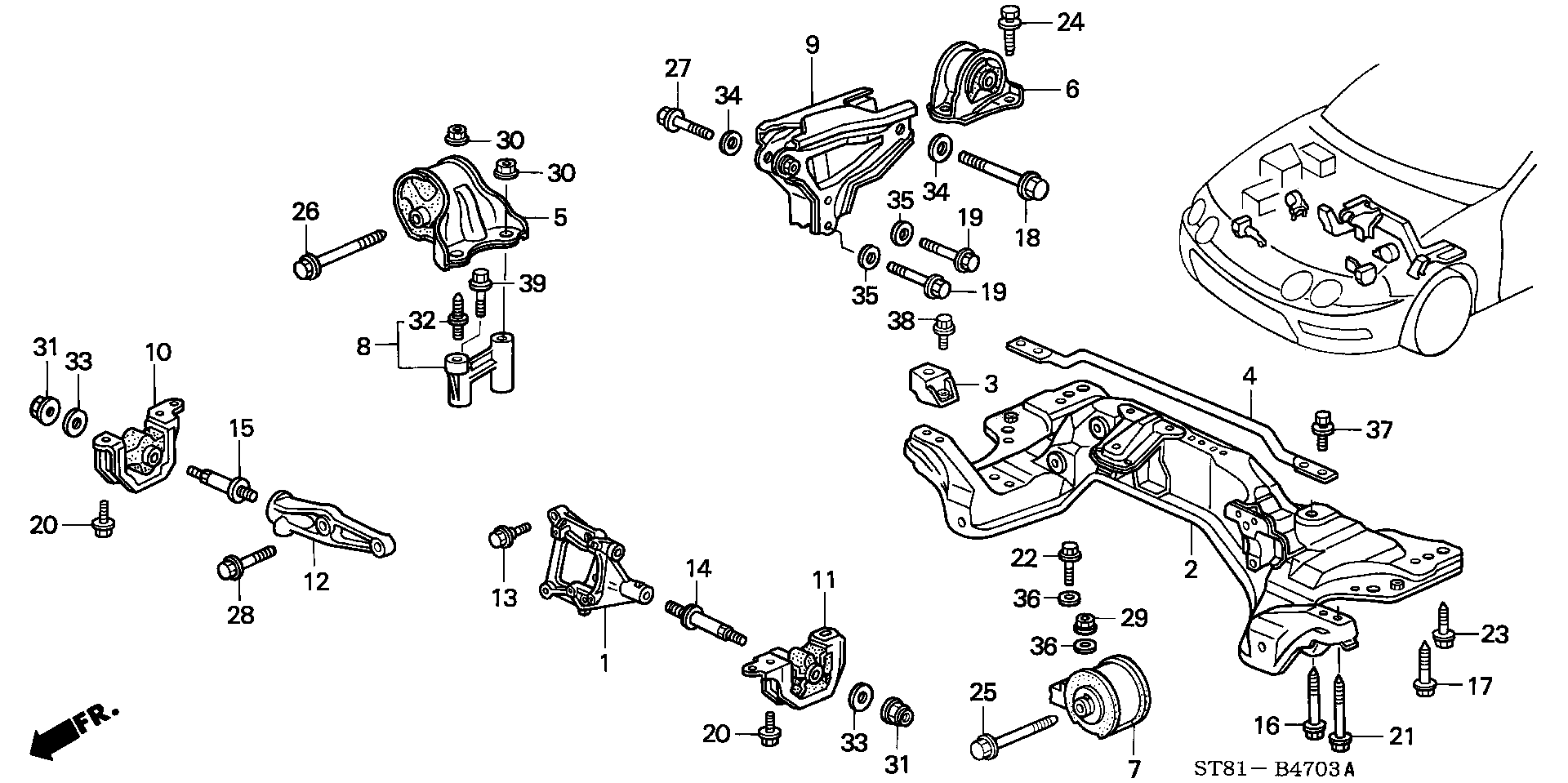 ENGINE MOUNT (1800CC)(2WD) (AT)