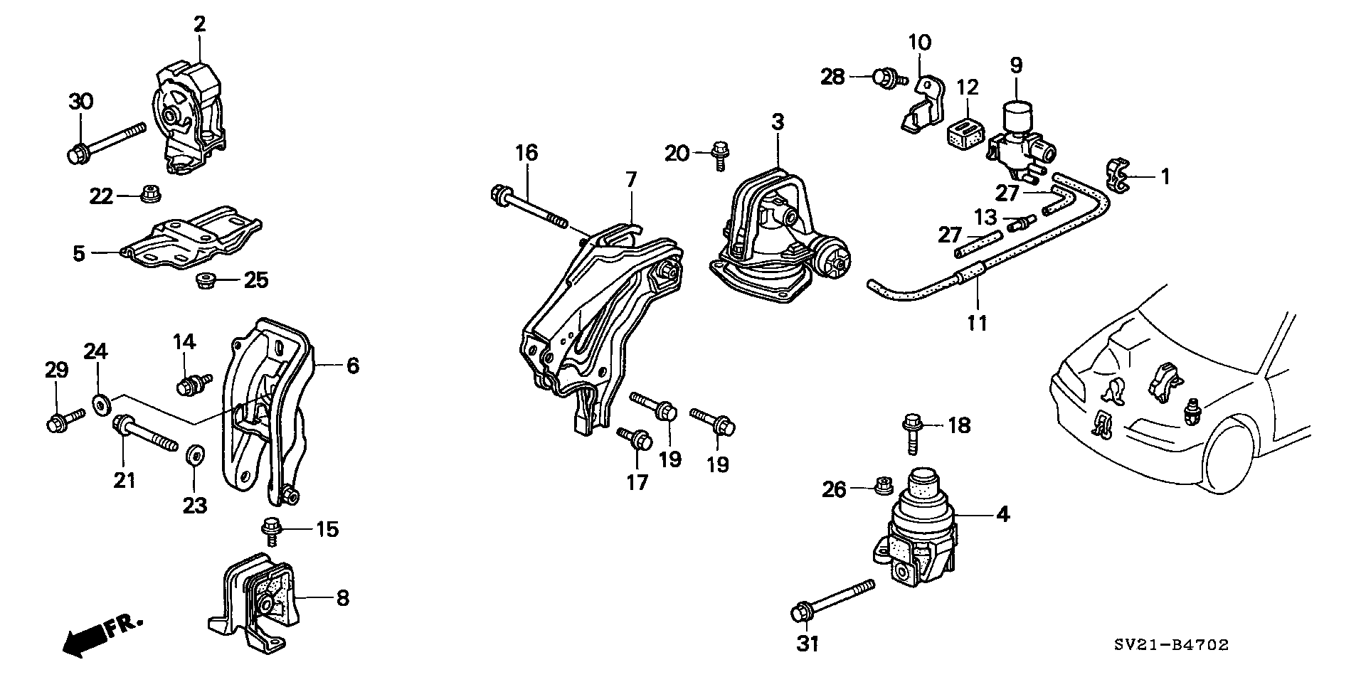 ENGINE MOUNT(2.2VI)(AT) (160  TYPE )