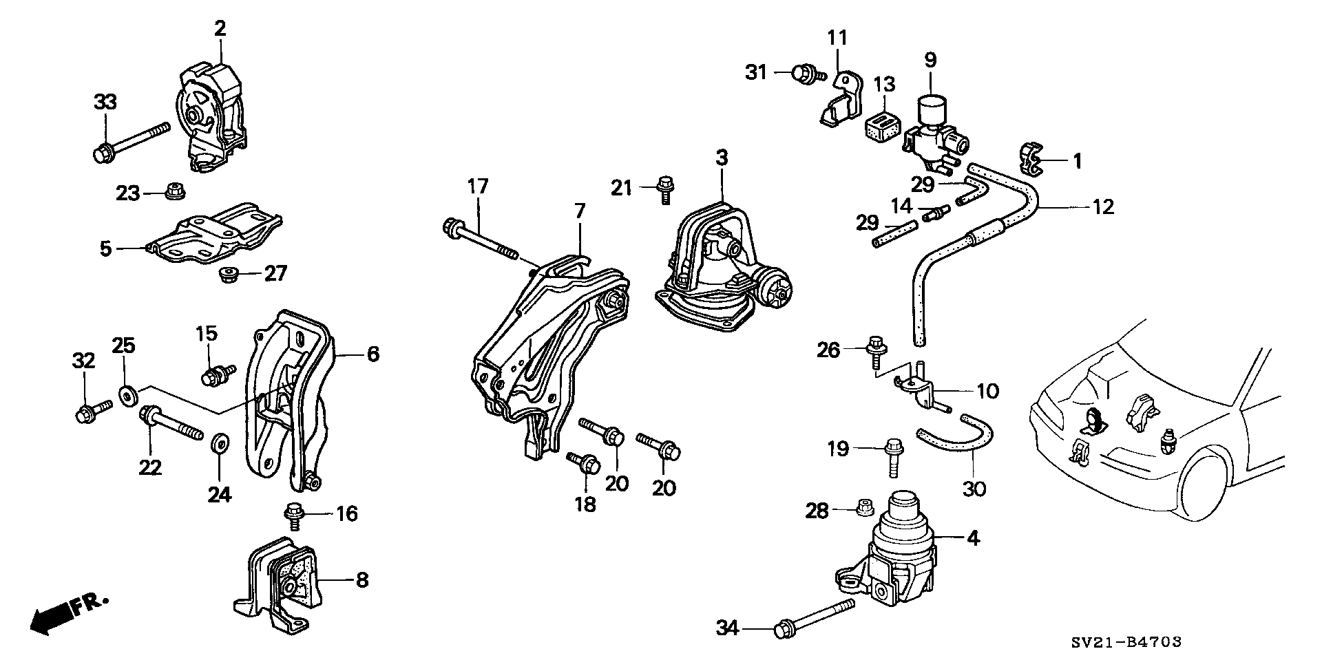 ENGINE MOUNT(SIR)(AT) (160  TYPE )
