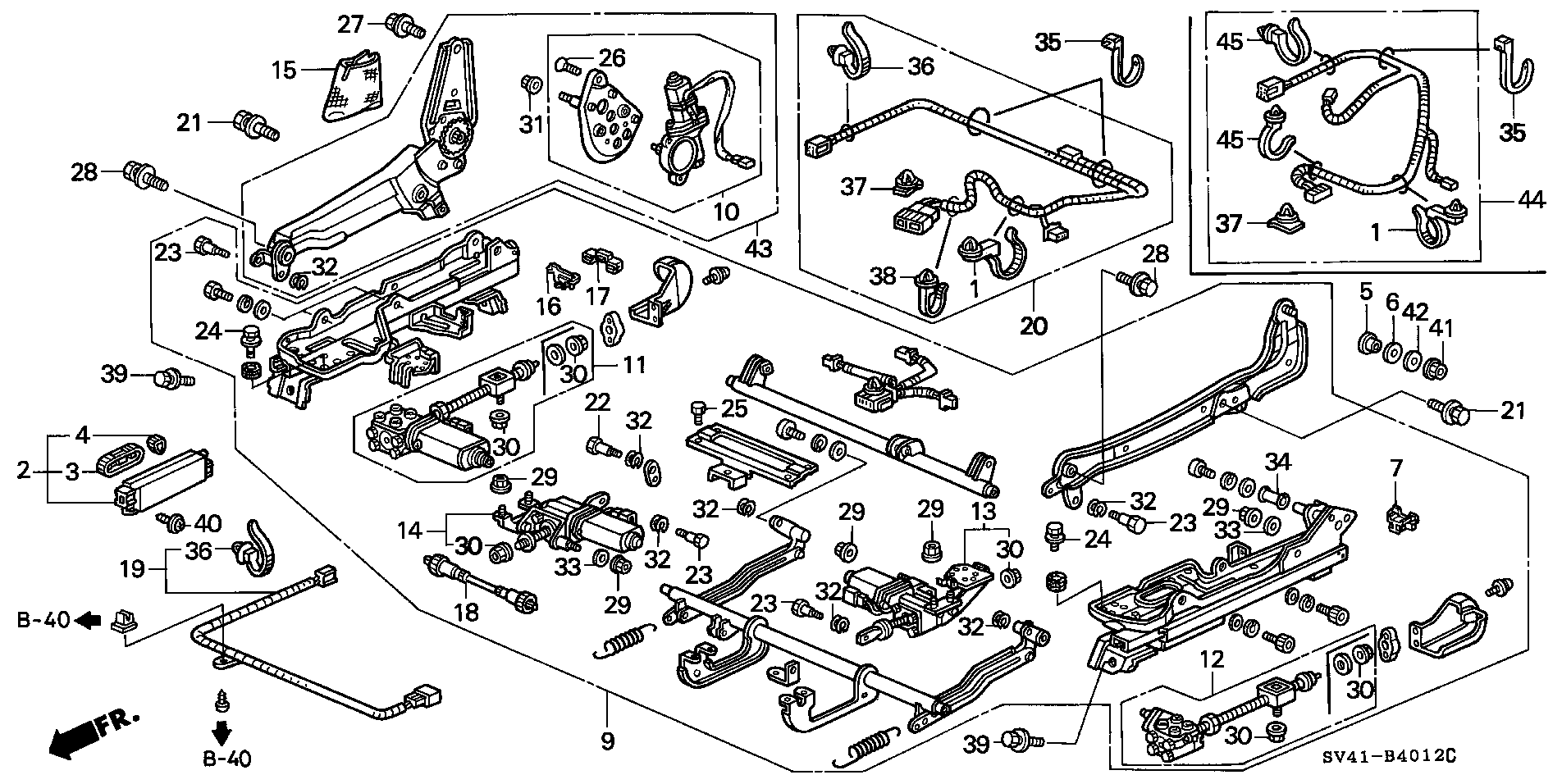 FRONT SEAT SHORT PARTS (  DRIVER`S SEAT SIDE  FULL POWER)