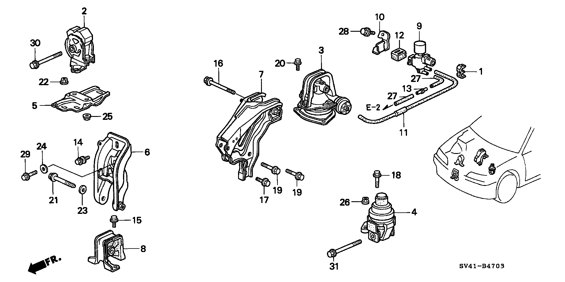 ENGINE MOUNT(SOHC)(AT) (120,130  TYPE )
