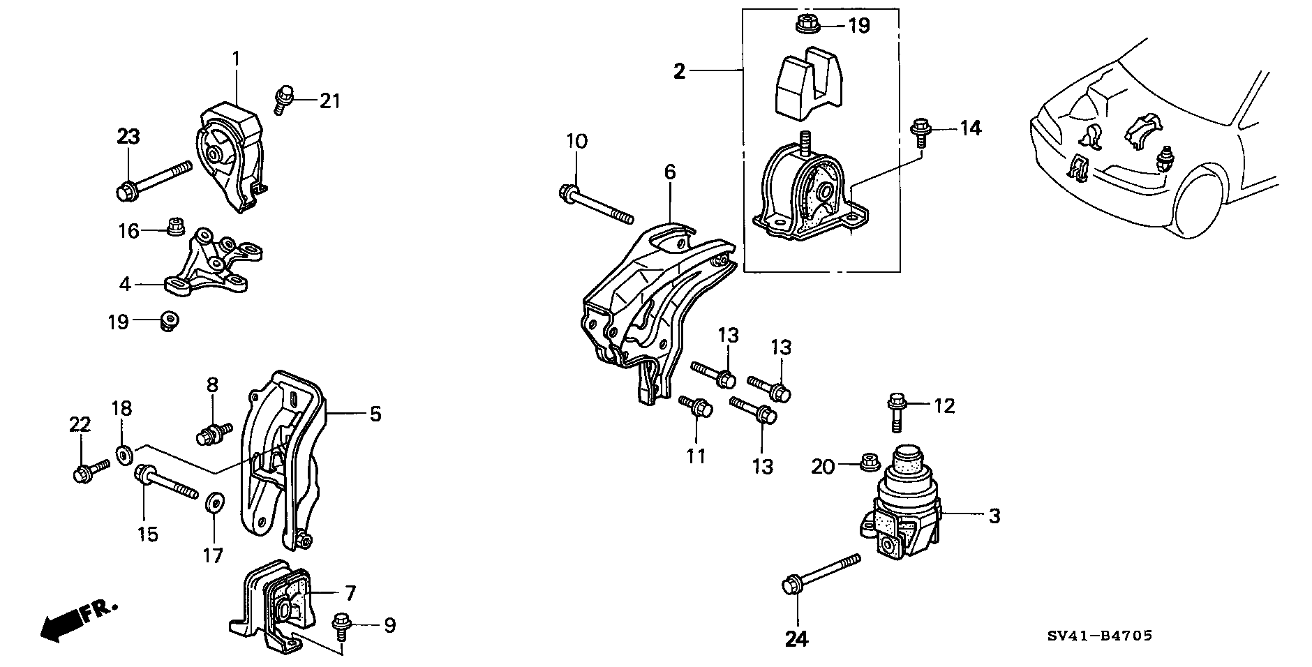 ENGINE MOUNT(SOHC)(MT)