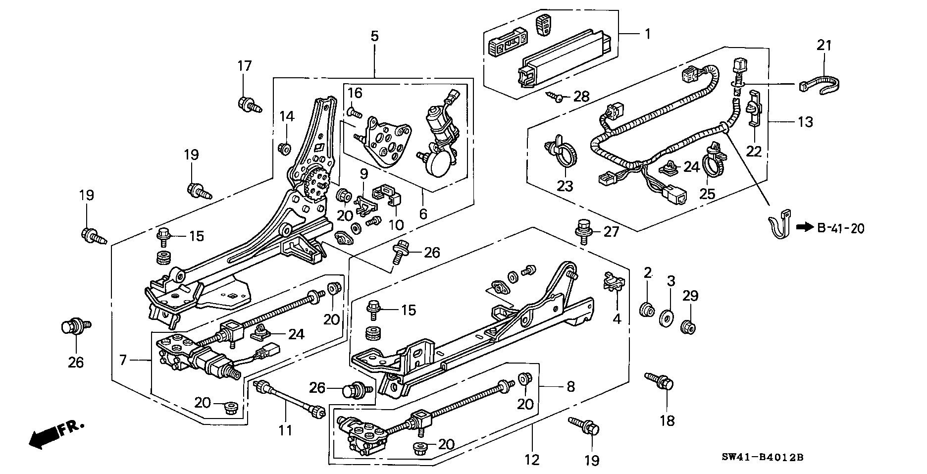 FRONT SEAT  COMPONENT PARTS (  DRIVER`S SEAT SIDE  POWER)(100)