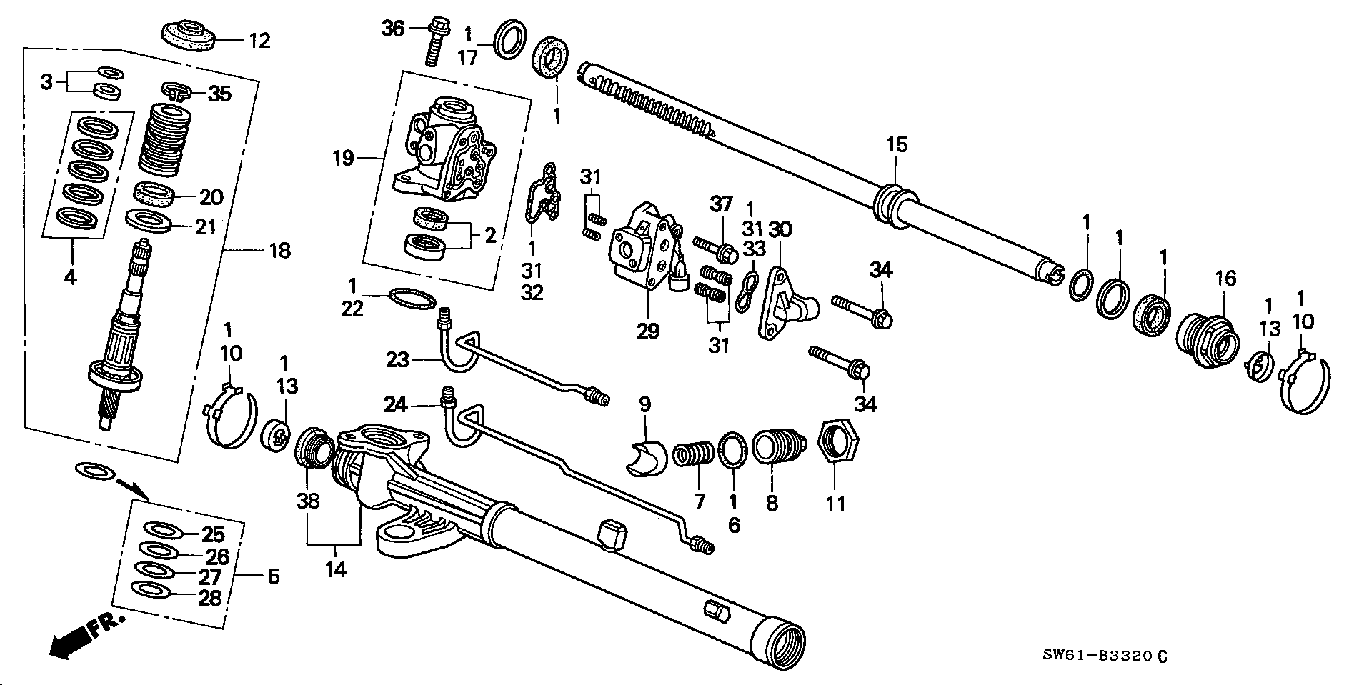 POWER STEERING GEARBOX SHORT PARTS (L5)(1)